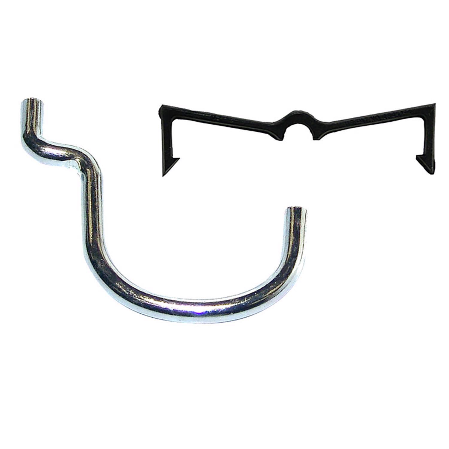 Crawford Zinc Plated Black/Silver Steel 1 in. Peg Hooks 1 pk
