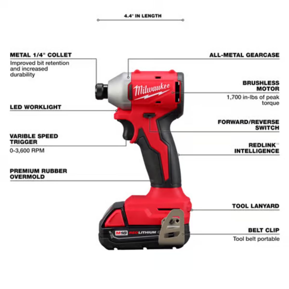 Milwaukee Cordless Brushless 1 Tool Impact Driver Kit