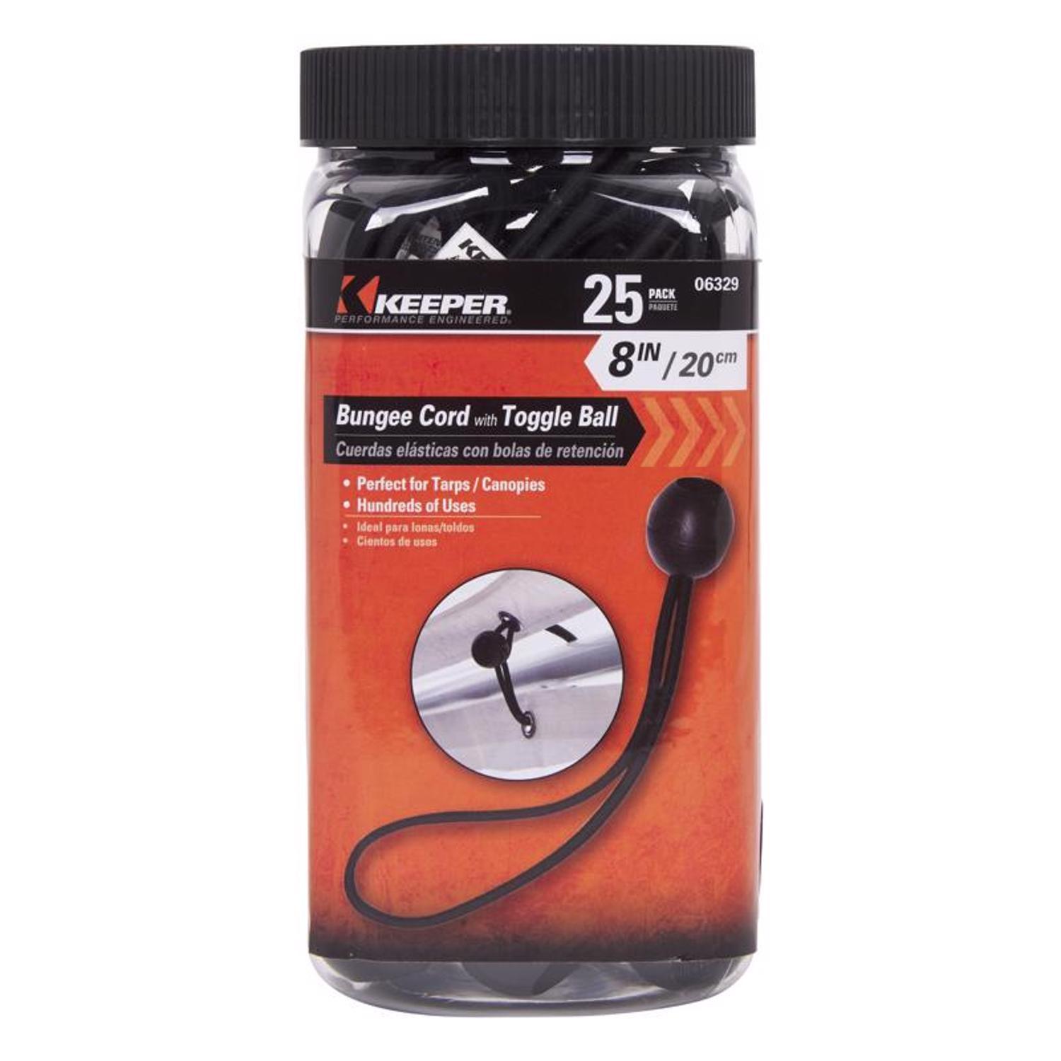 Keeper Black Bungee Ball Cord 8 in. L X 0.315 in. 25 pk