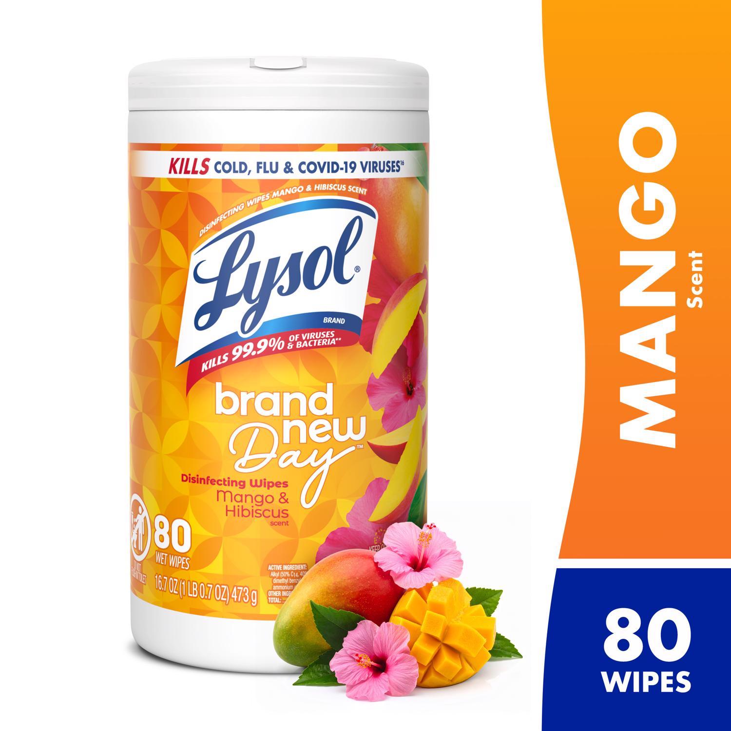 Lysol Brand New Day Mango & Hibiscus Scent Disinfecting Wipes 80 ct 1 pk