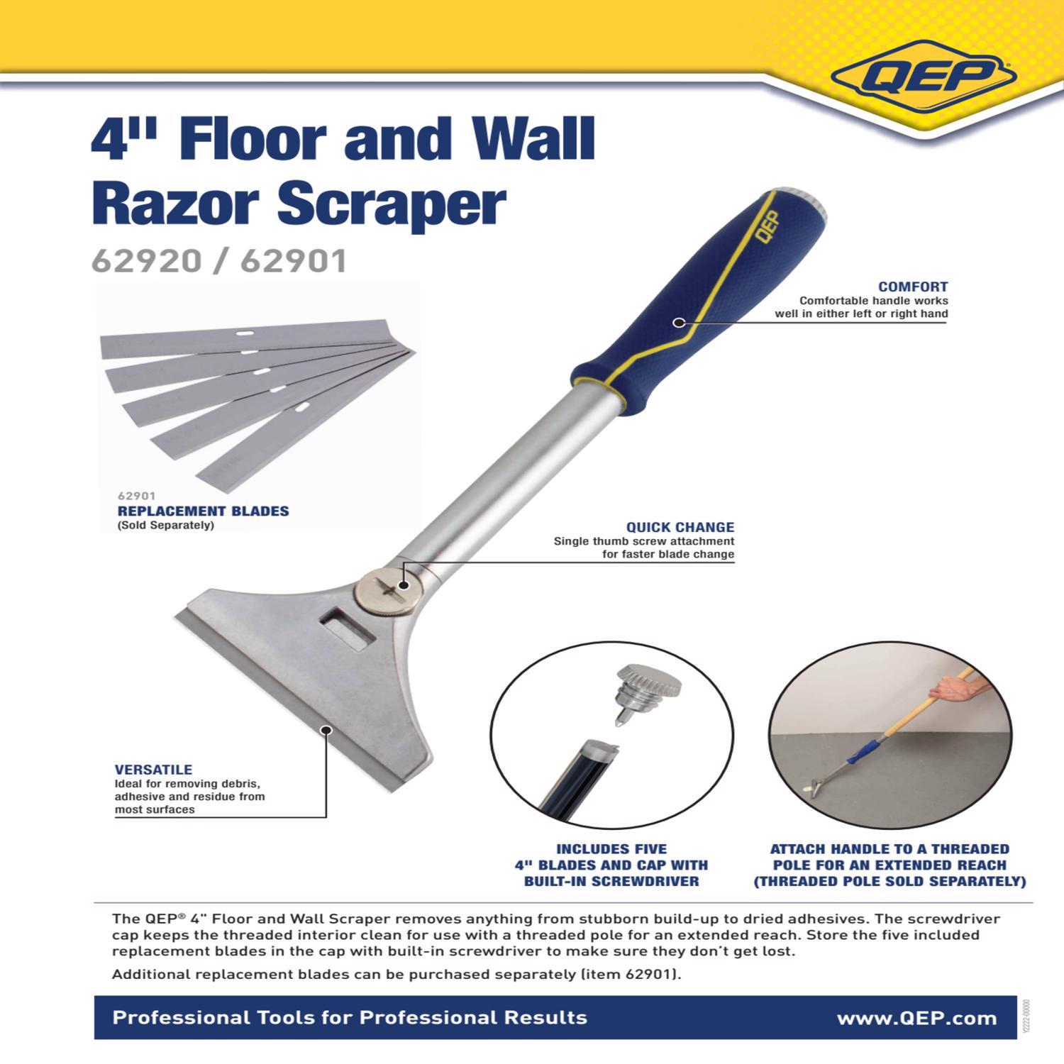 QEP 12 in. H X 4 in. W X 1.4 in. L Metal Razor Scraper 1 pk