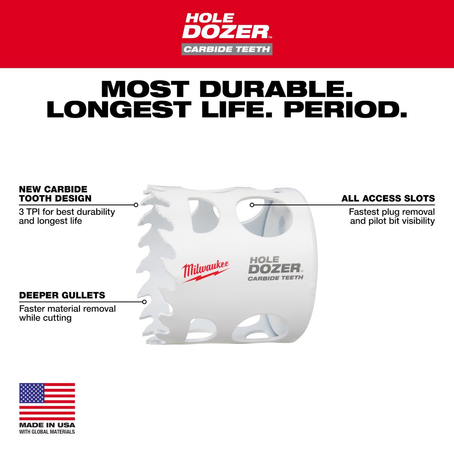 Milwaukee Hole Dozer 1-3/8 in. Carbide Tipped 2-1/8 in. L X 1/4 in. D Hole Saw