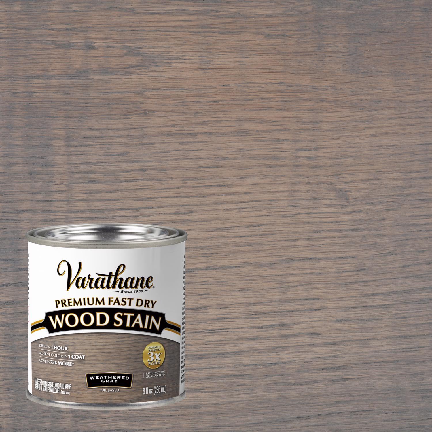 Varathane Premium Weathered Gray Oil-Based Fast Dry Wood Stain 1/2 pt