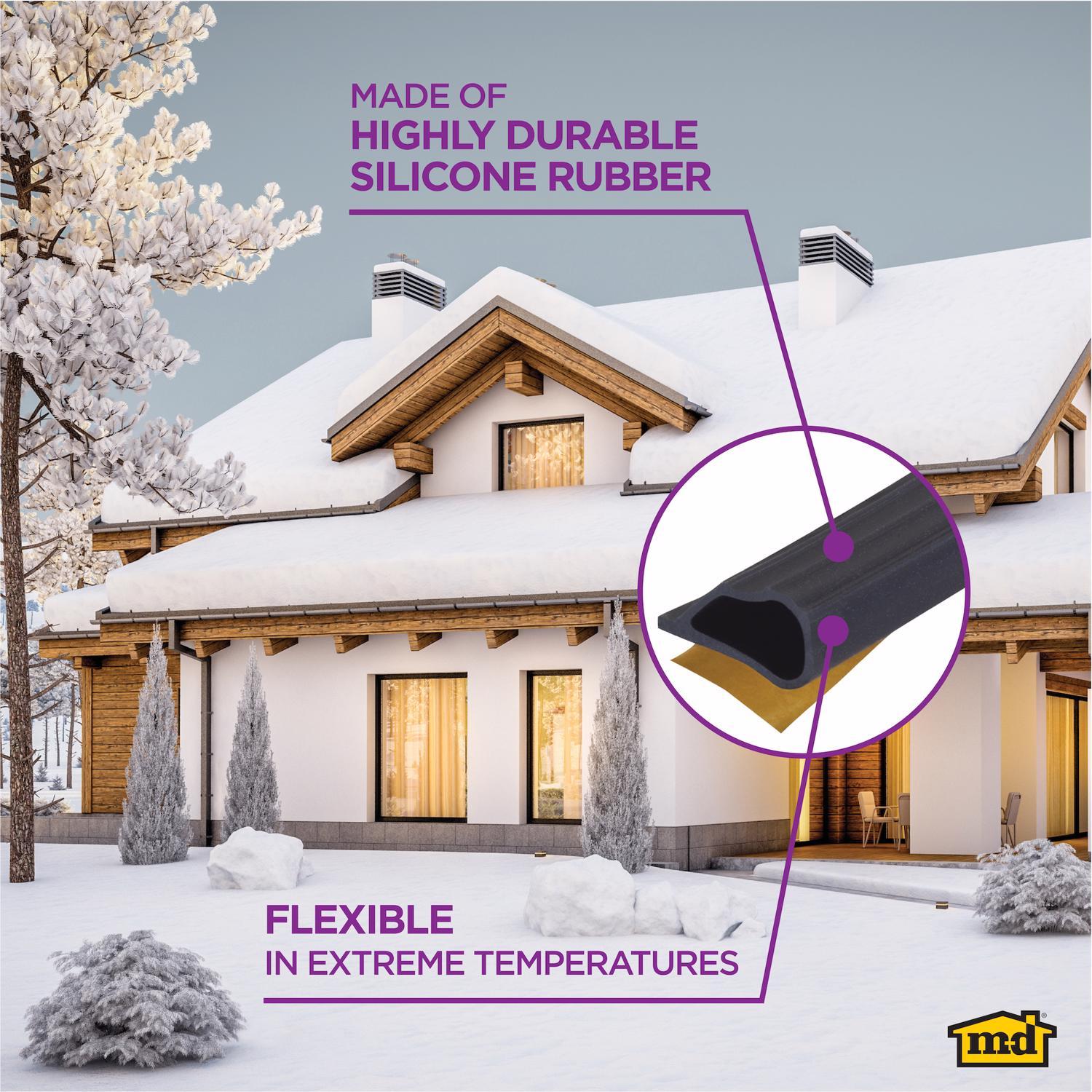 M-D Building Products Black Silicone Weatherstrip For Doors 240 in. L X 0.25 in.