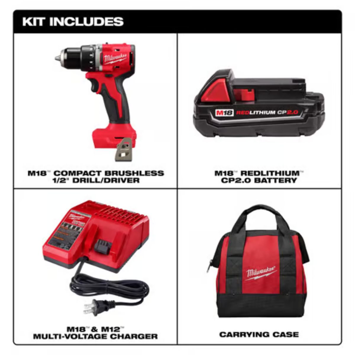 Milwaukee Cordless Brushless 1 Tool Drill and Driver Kit