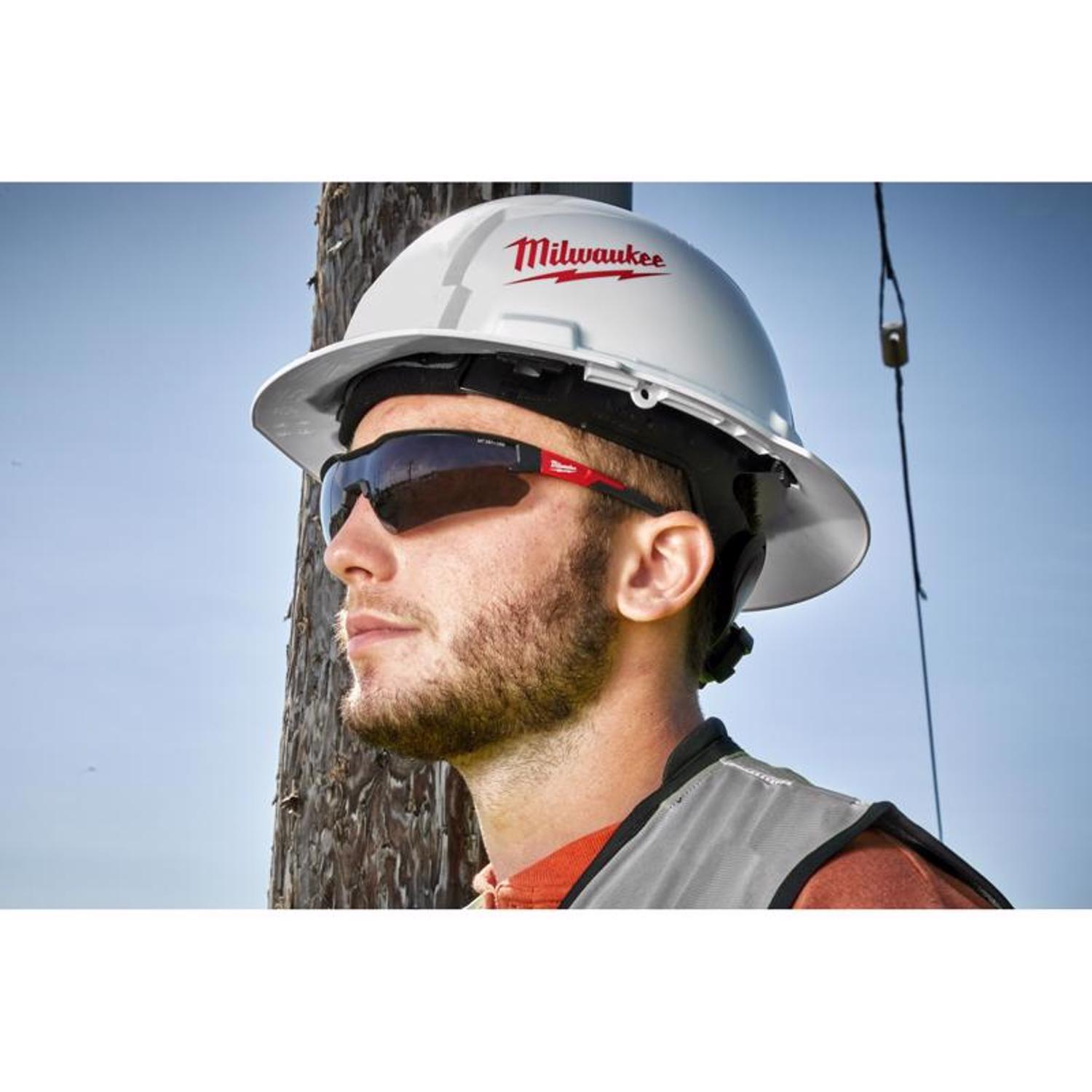 Milwaukee Safety Glasses Tinted Lens Black/Red Frame 3 pk