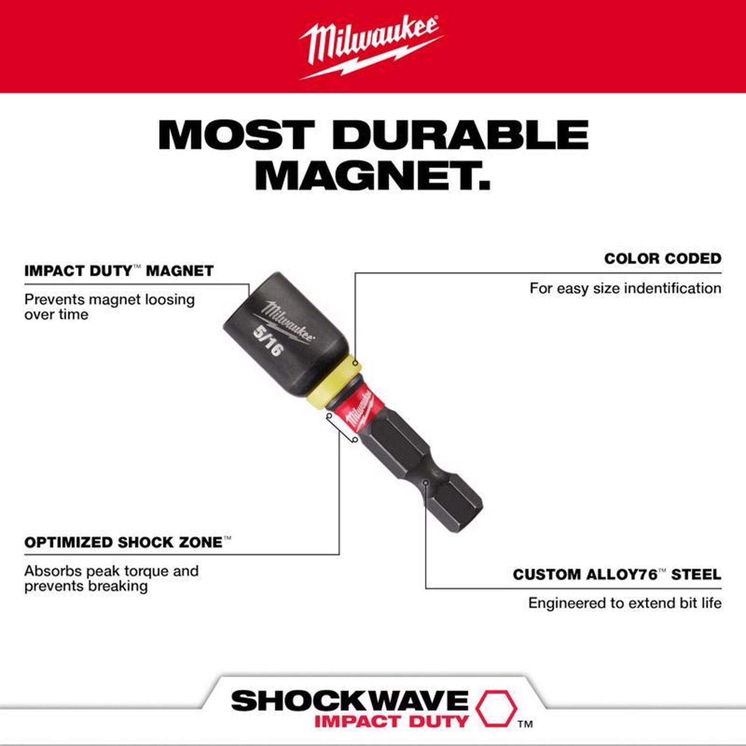 Milwaukee Shockwave 1-7/8 in. L Steel Nut Driver Set 4 pc