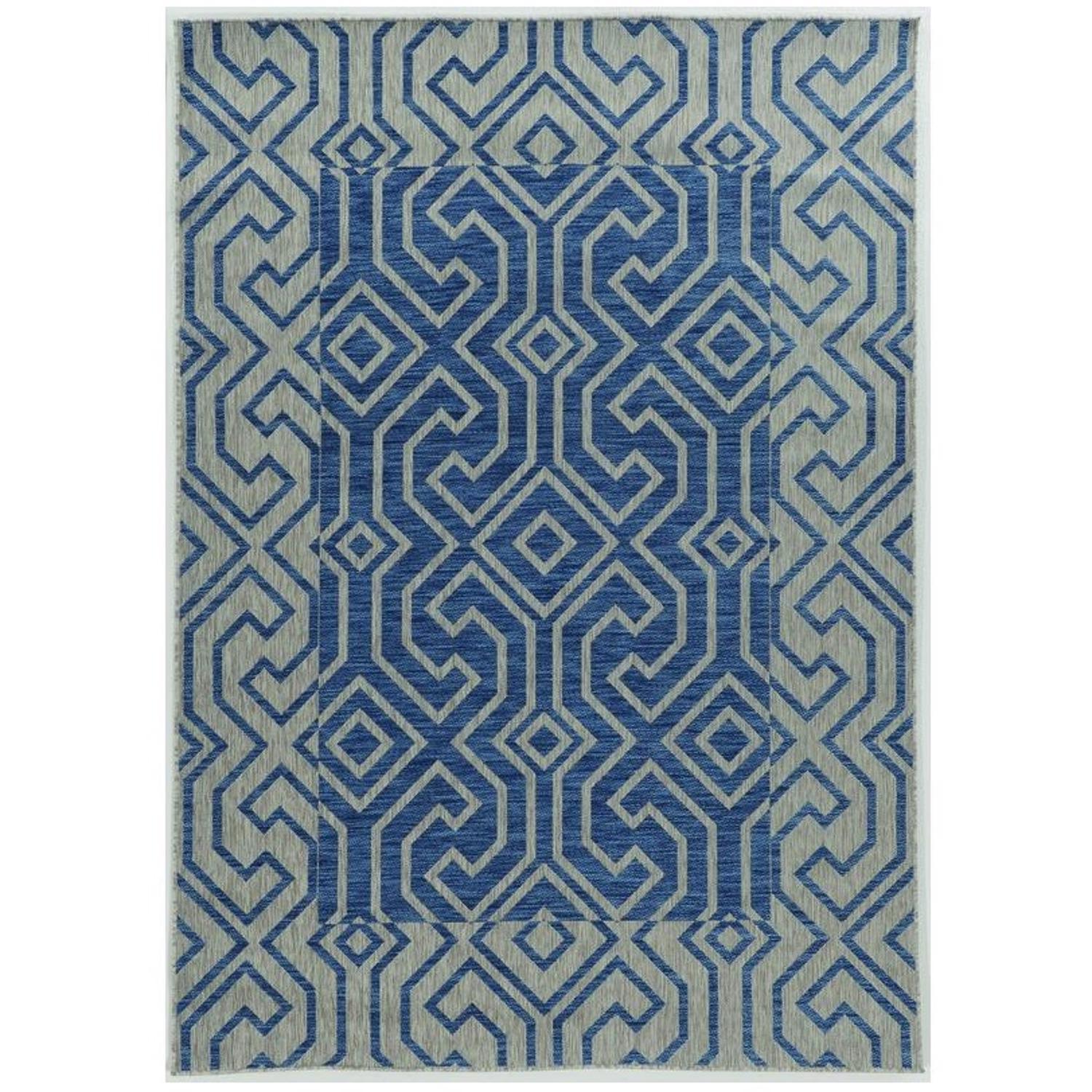 Linon Home Decor 9.5 ft. W X 6.5 ft. L Blue/Gray Polypropylene Accent Rug