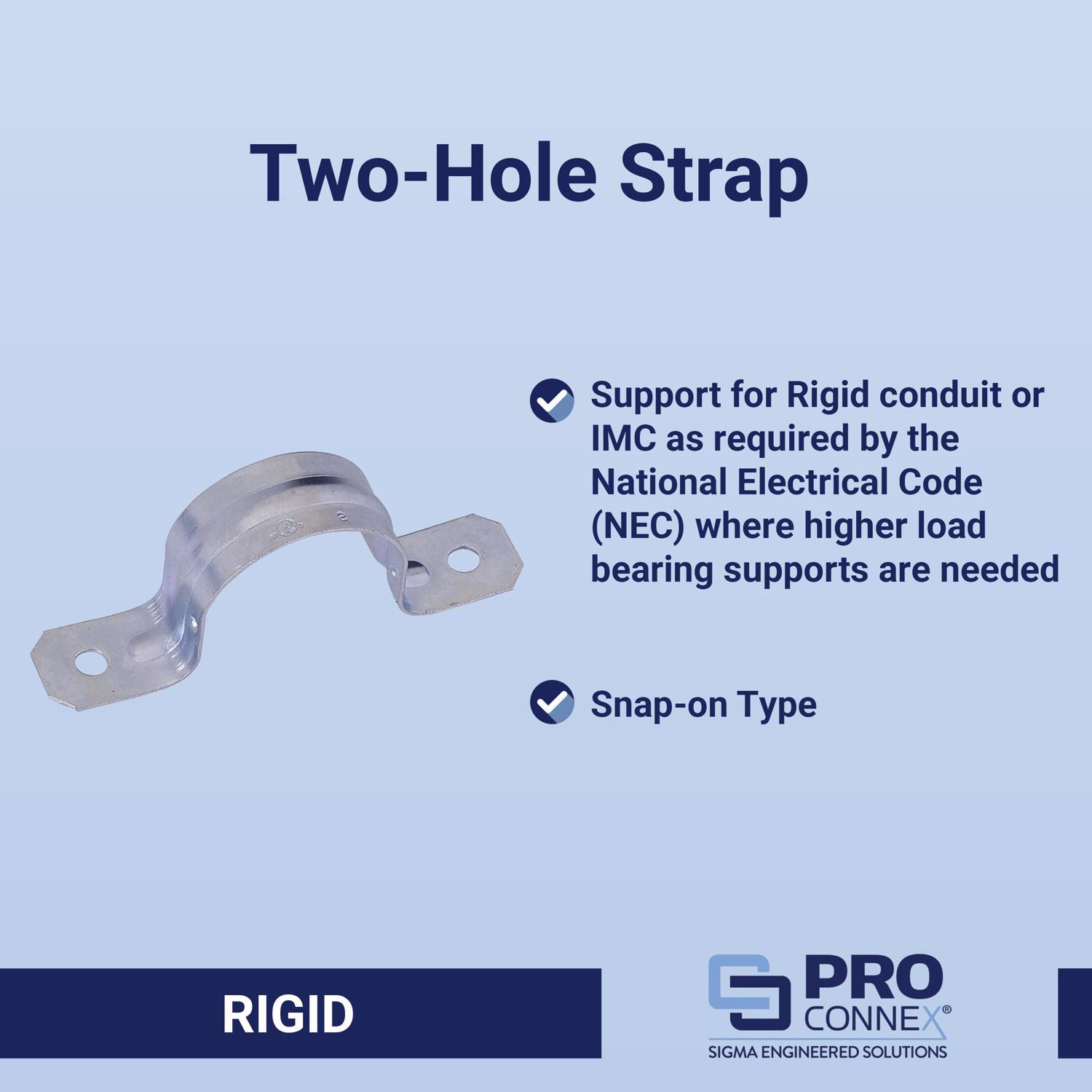 Sigma Engineered Solutions ProConnex 2 in. D Zinc-Plated Steel 2 Hole Strap 1 pk