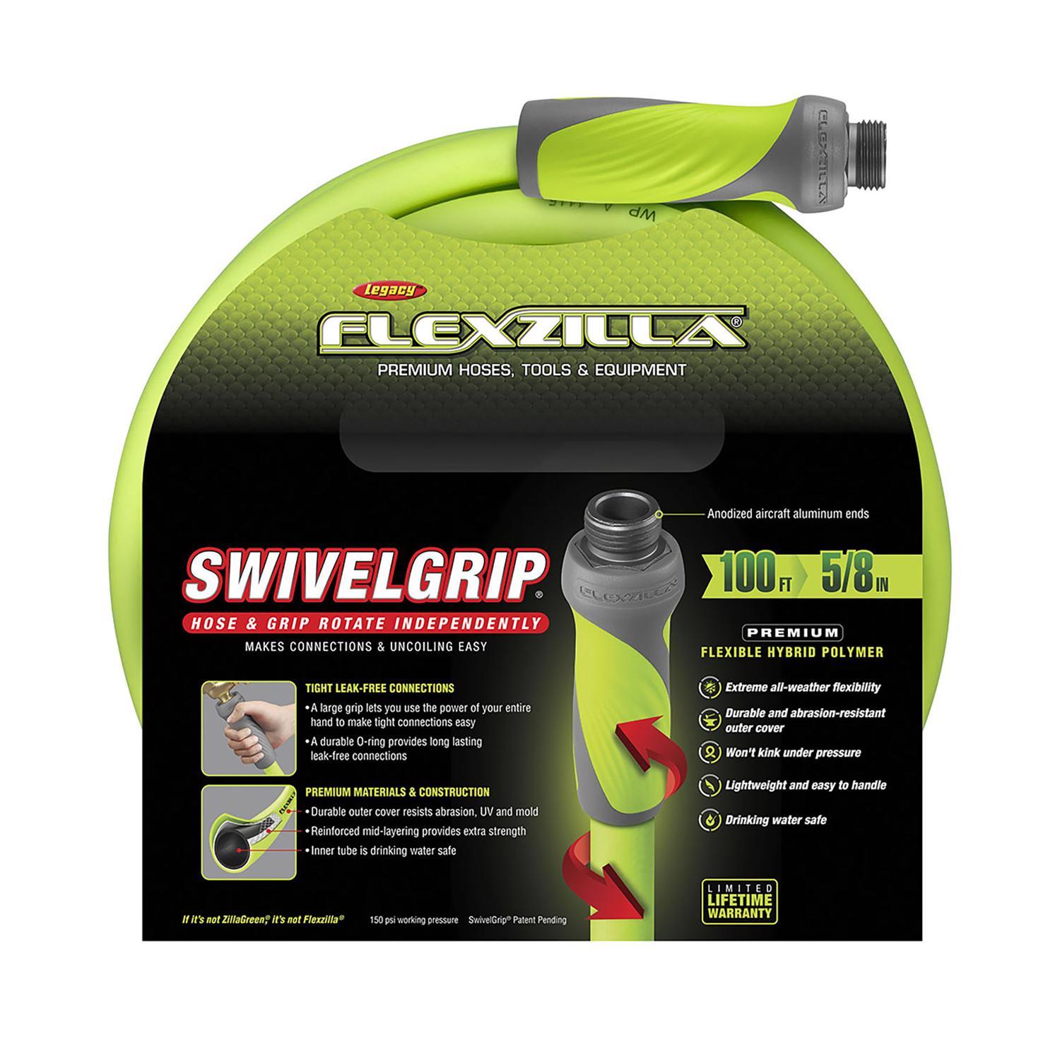 Legacy Flexzilla SwivelGrip 5/8 in. D X 100 ft. L Heavy Duty Premium Grade Garden Hose