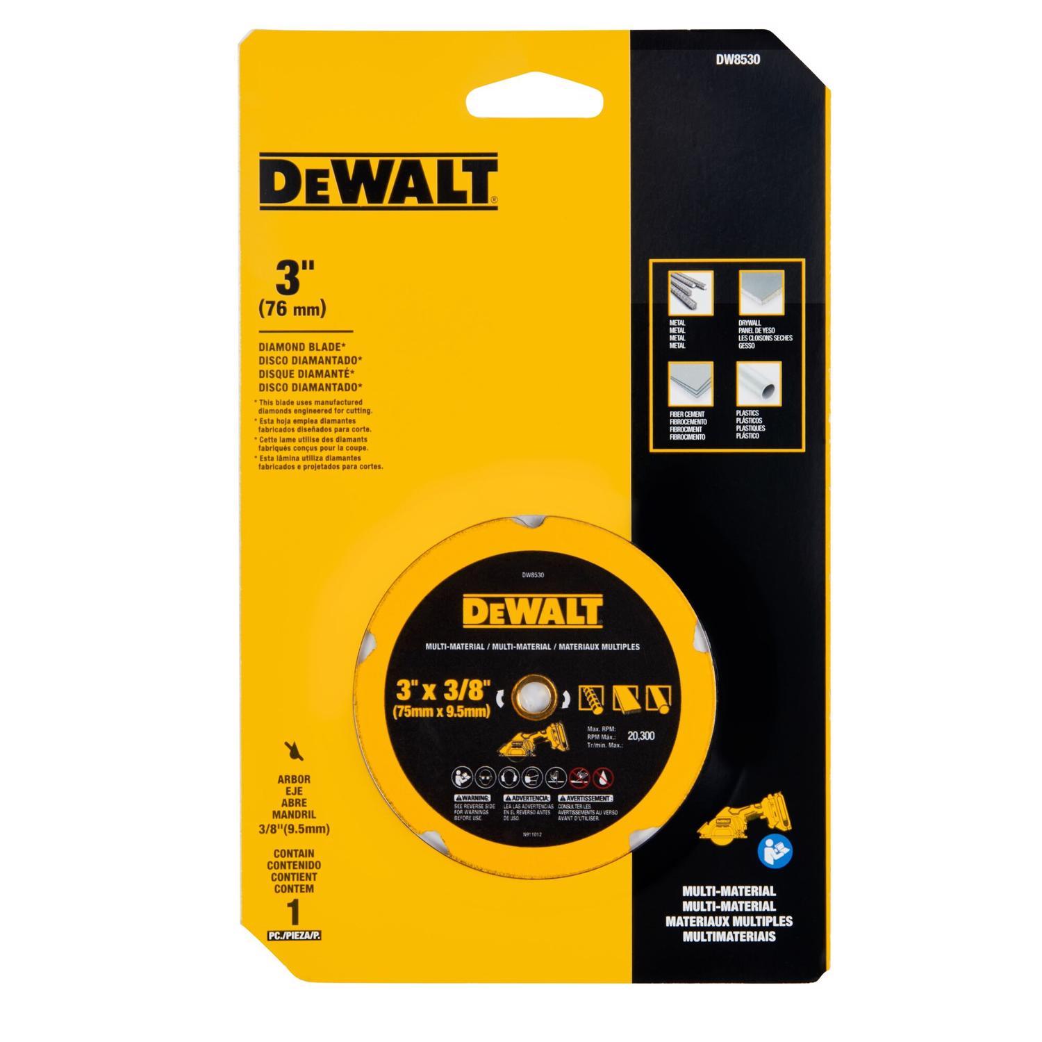 DeWalt 3 in. D X 3/8 in. X 0.2 in. thick Diamond Multi-Material Cut-Off Blade 1 pk