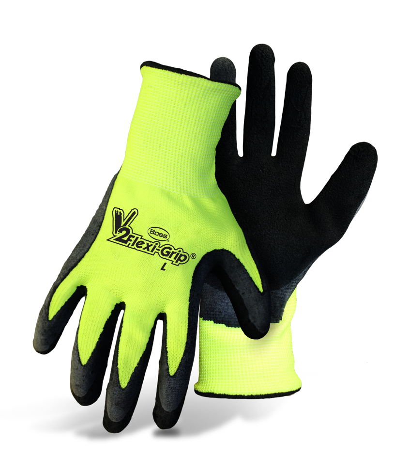 Glove Knit Txtrd HiVis Green L