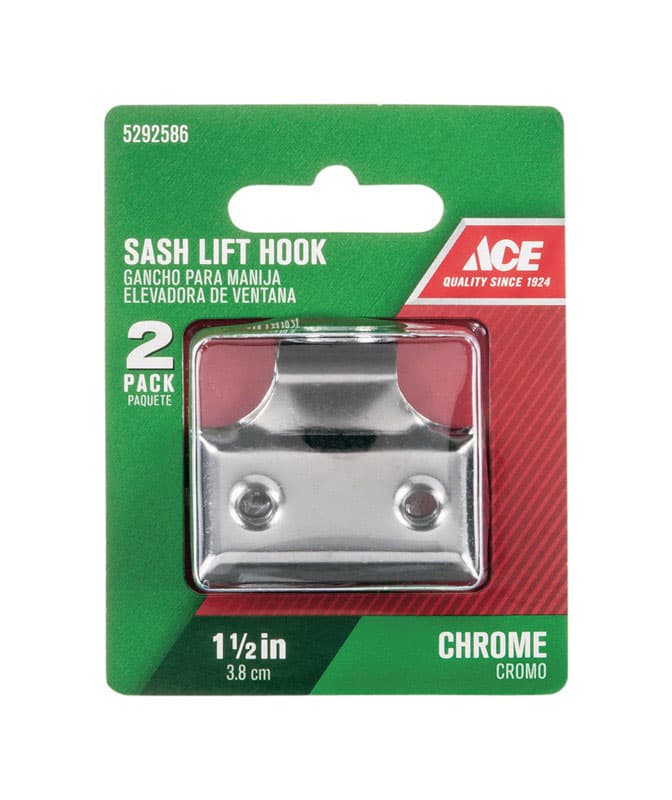 Ace 1.5in. L Chrome Chrome Universal Hook Sash Lift 2 Pack