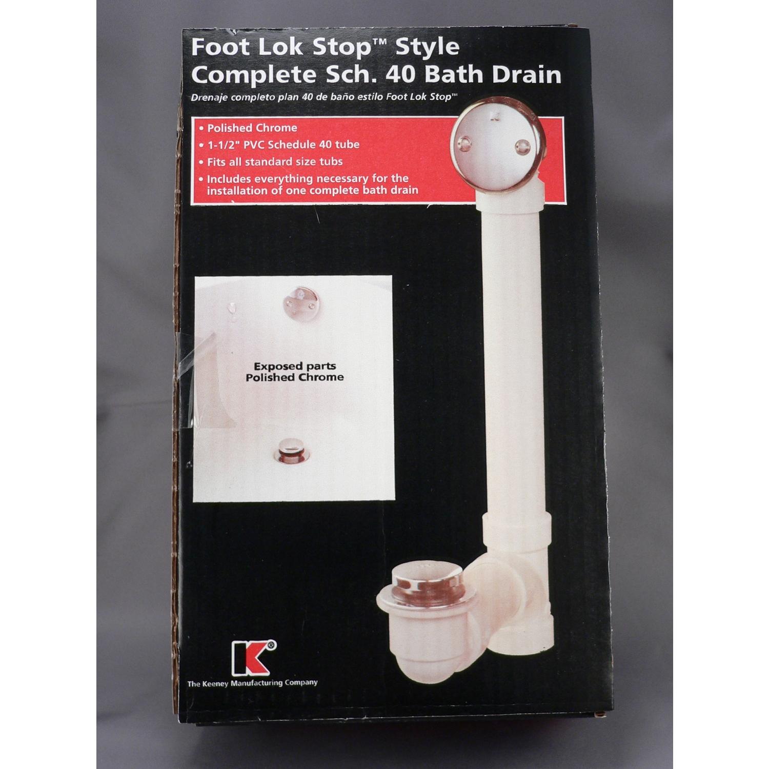 Keeney ft. Lok Stop 1-1/2 in. D Chrome PVC Bath Drain