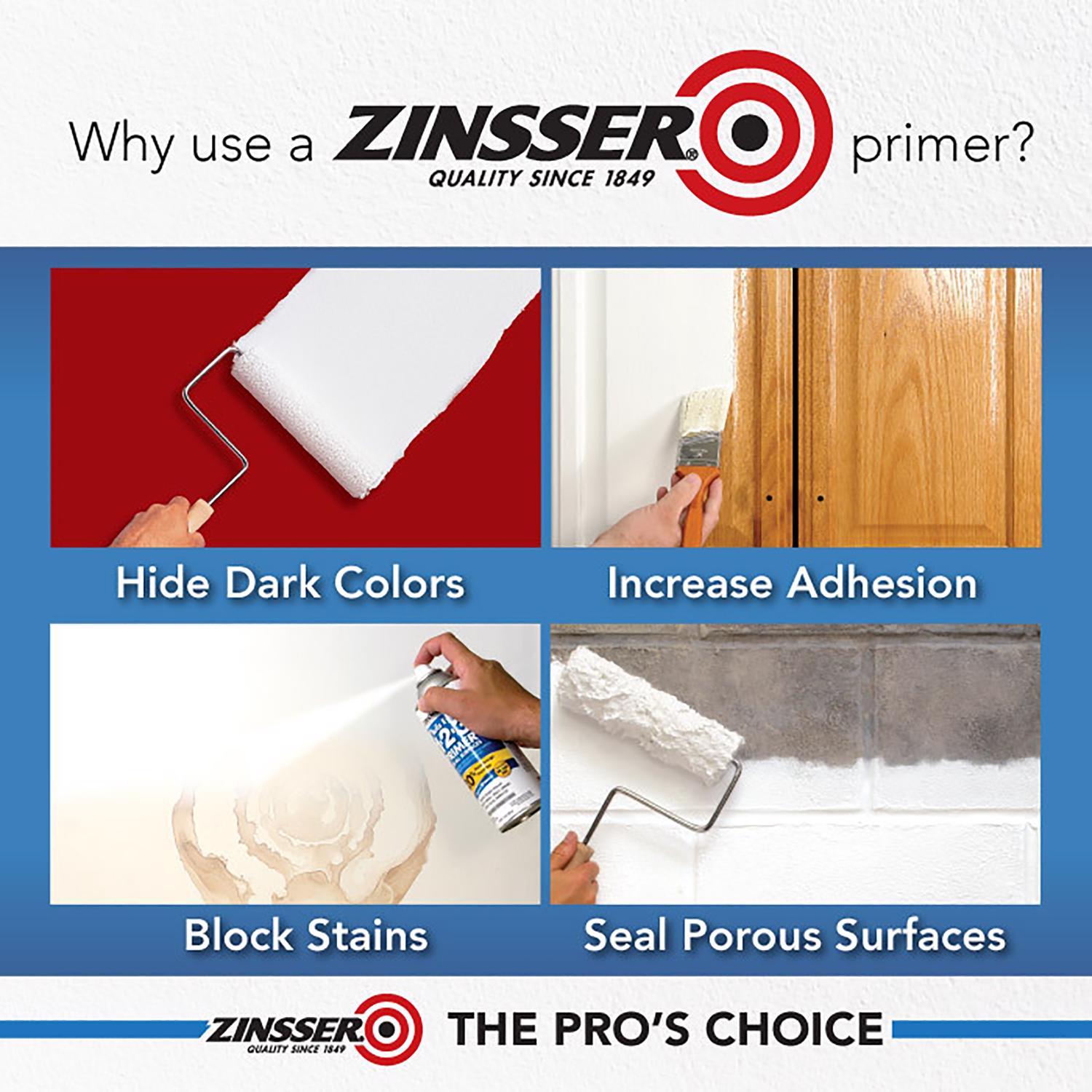 Zinsser Bulls Eye 123 Bright White Smooth Oil-Based Alkyd Resin Spray Primer and Sealer 13 oz