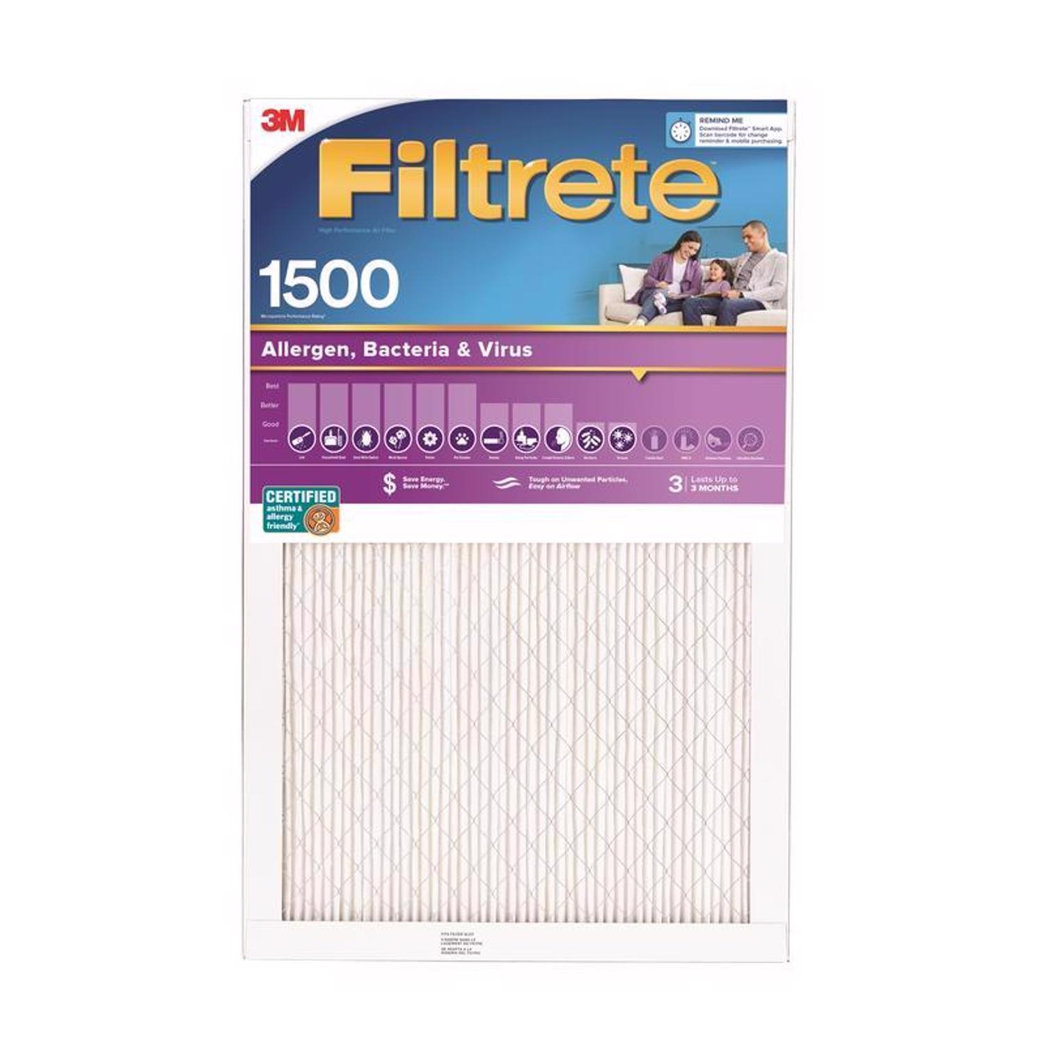 Filtrete 14 in. W X 25 in. H X 1 in. 1500 MPR Pleated Allergen Air Filter 1 pk