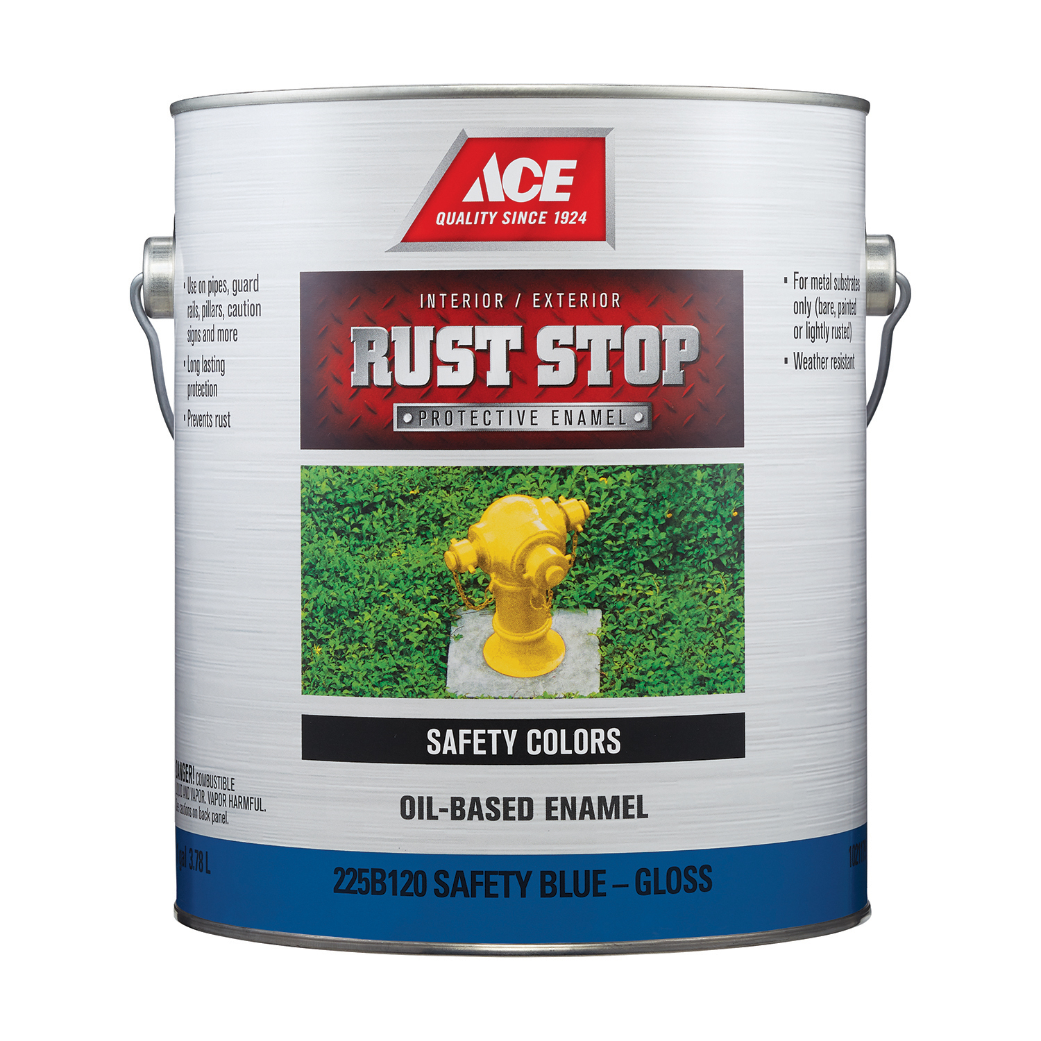 Ace Rust Stop Indoor / Outdoor Gloss Safety Blue Oil-Based Enamel Rust Preventative Paint 1 gal