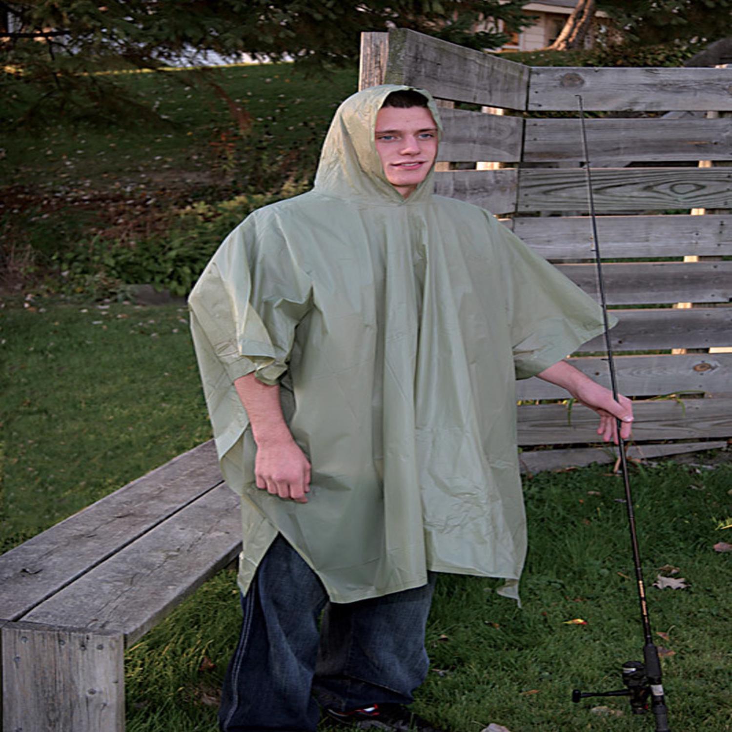Boulder Creek Green Vinyl Rain Poncho 10 mil