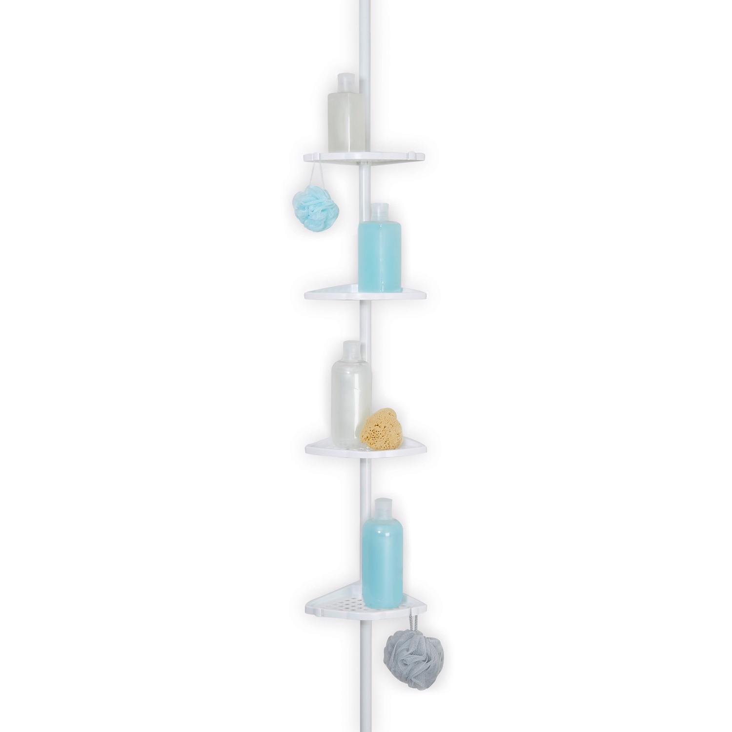 Better Living 24 in. H X 2.5 in. W X 8 in. L White 4-Shelf Corner Shower Caddy