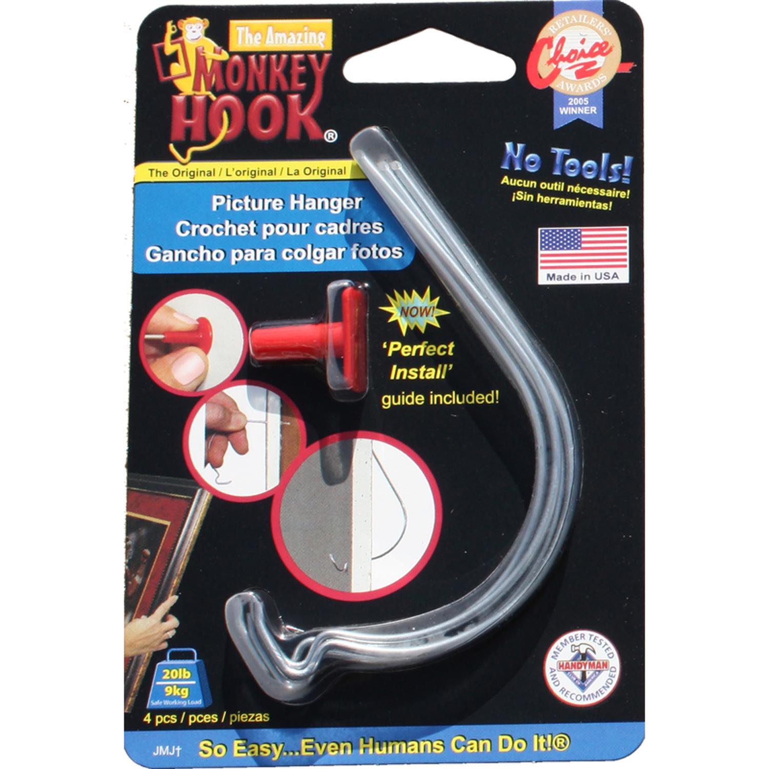 HILLMAN Galvanized Silver Picture Hanger 20 lb 4 pk