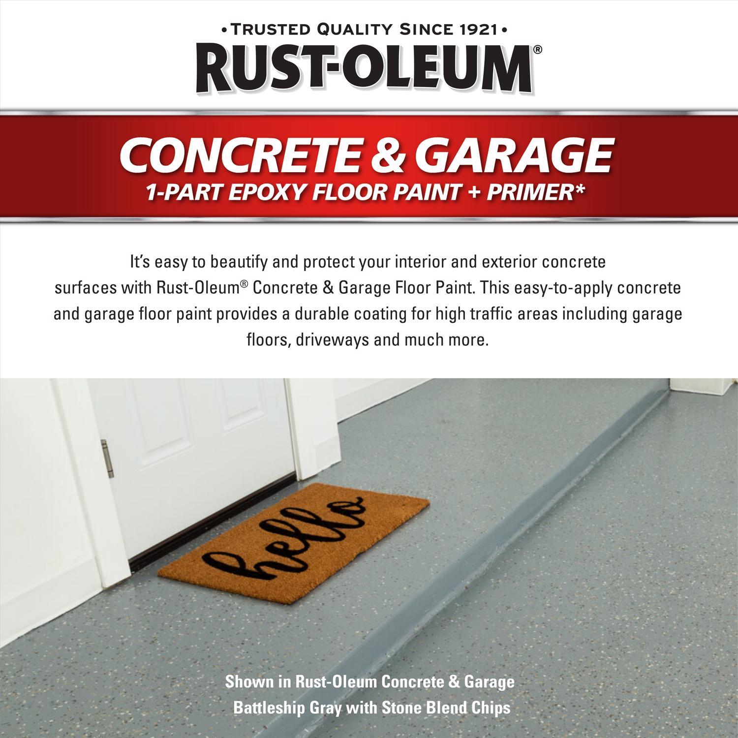 Rust-Oleum Satin Armor Gray Water-Based Acrylic Concrete & Garage Floor Paint 1 gal
