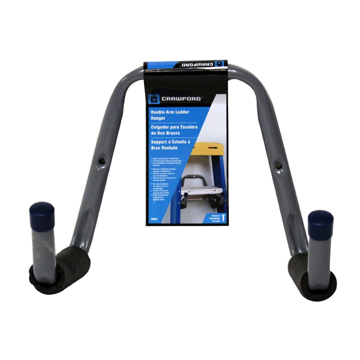 Crawford 9.75 in. L Powder Coated Gray Steel Double Arm Ladder Hook 75 lb. cap. 1 pk