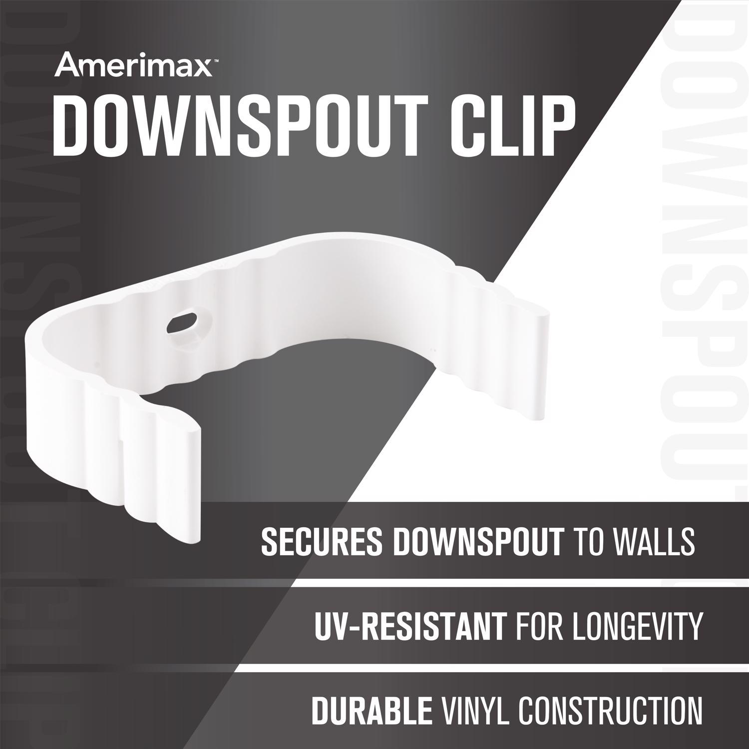 Amerimax 0.8 in. H X 2 in. W X 3.25 in. L White Vinyl Traditional Downspout Band