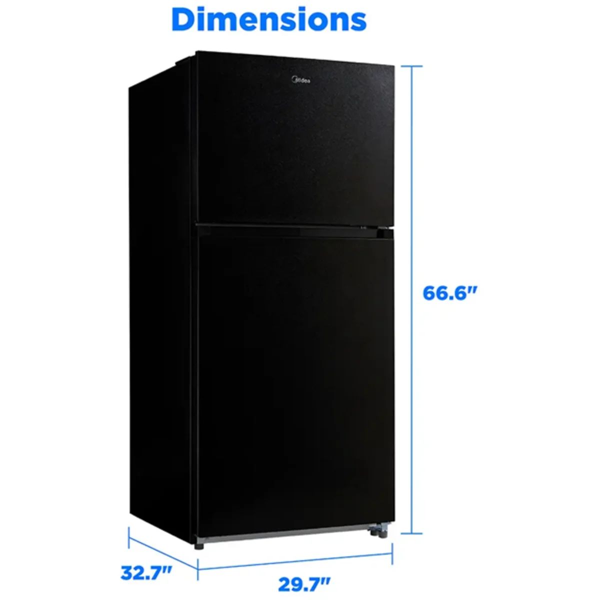 Midea 30 in.Black Freestanding Top Freezer Refrigerator with 21 cu. ft.