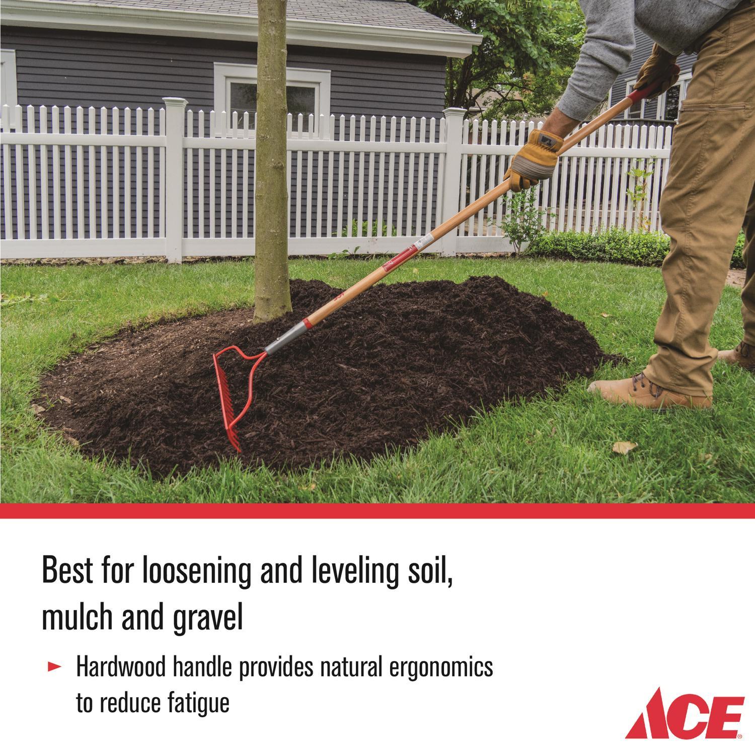 Ace 60 in. 16 Tine Steel Bow Rake Wood Handle