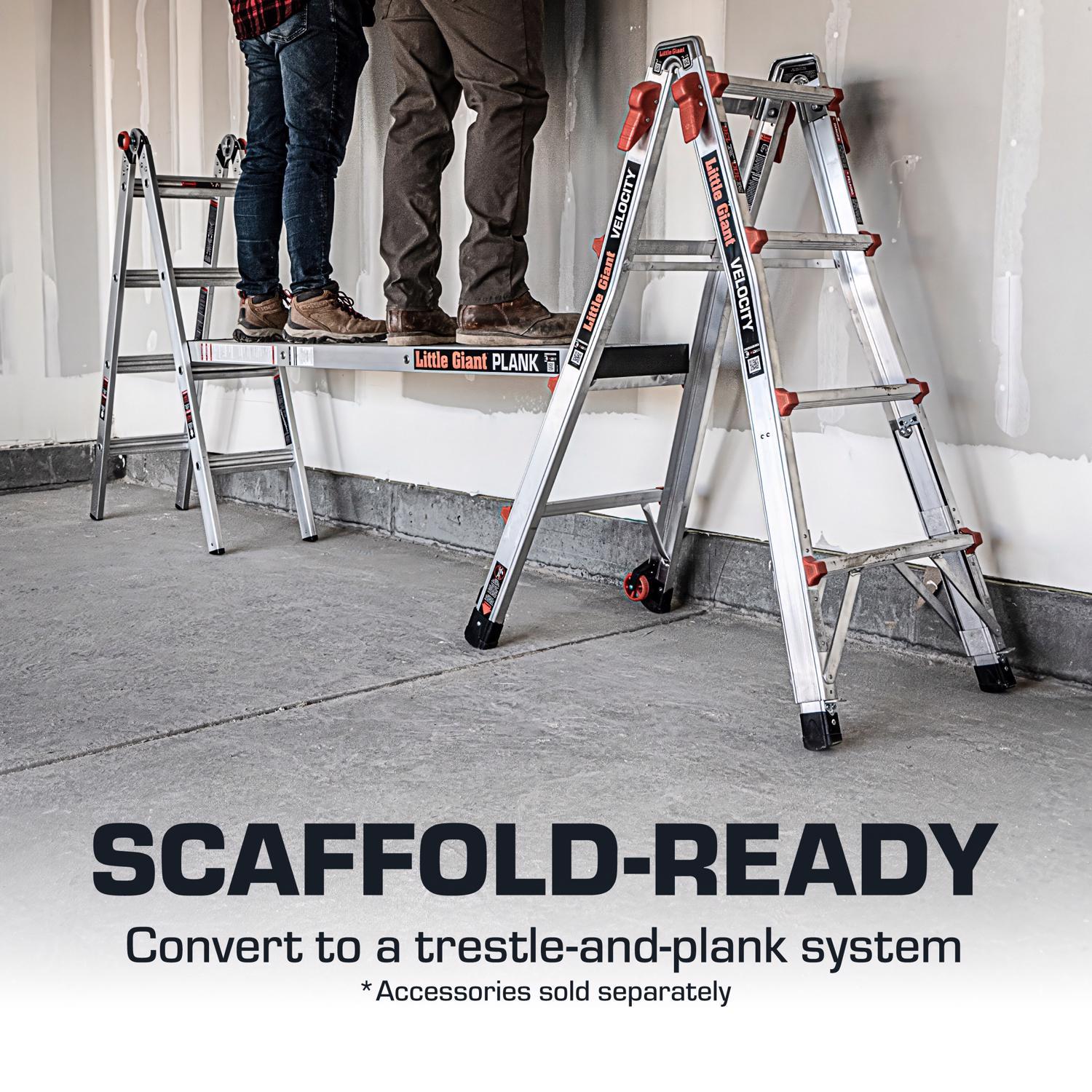 Little Giant Velocity 22 ft. H Aluminum Telescoping Multi-Position Ladder Type IA 300 lb. cap.