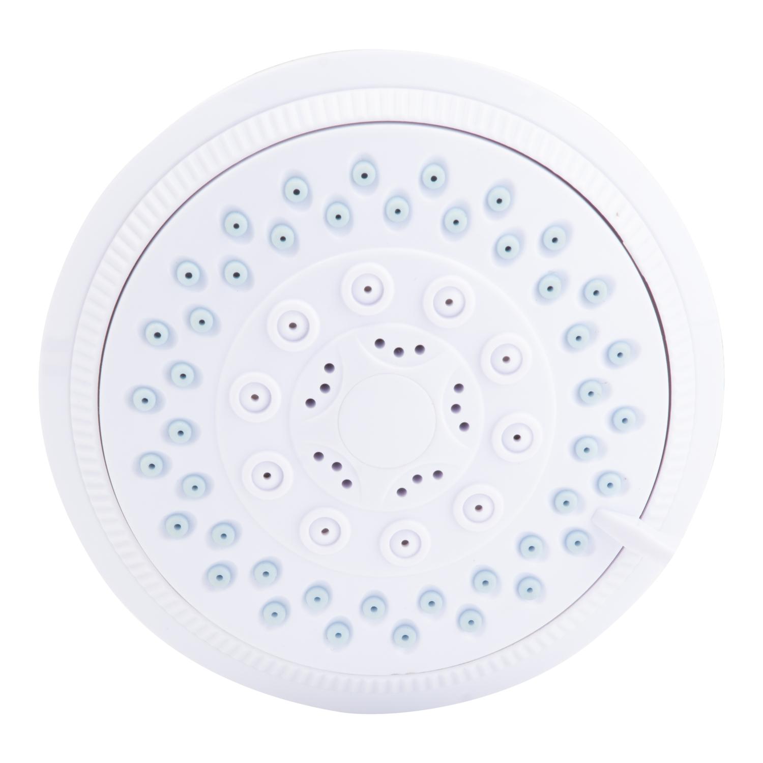 OakBrook White PVC 5 settings Wallmount Showerhead 1.8 gpm
