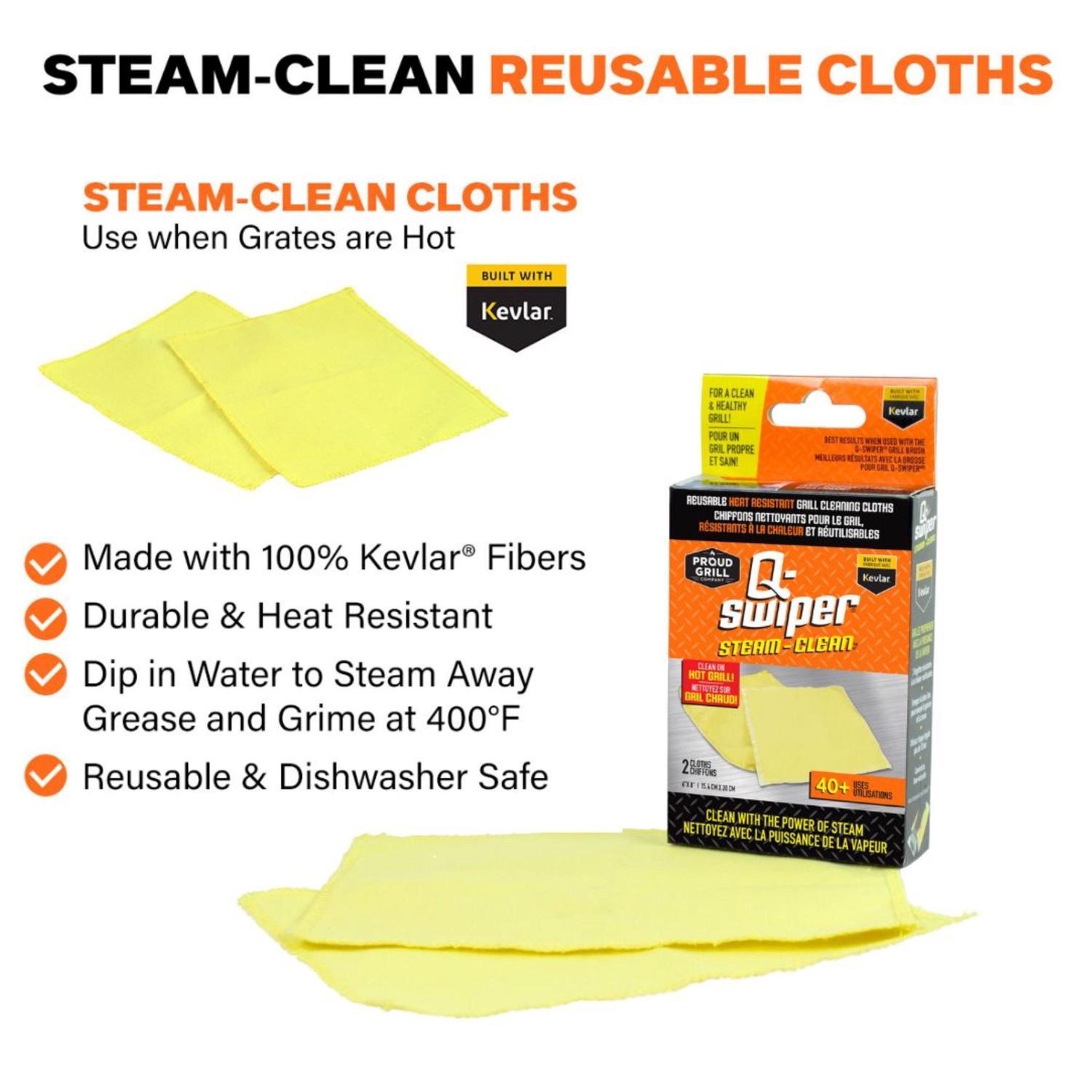 Proud Grill Q-Swiper Steam Clean Cloth 8 in. L X 6 in. W 2 pk