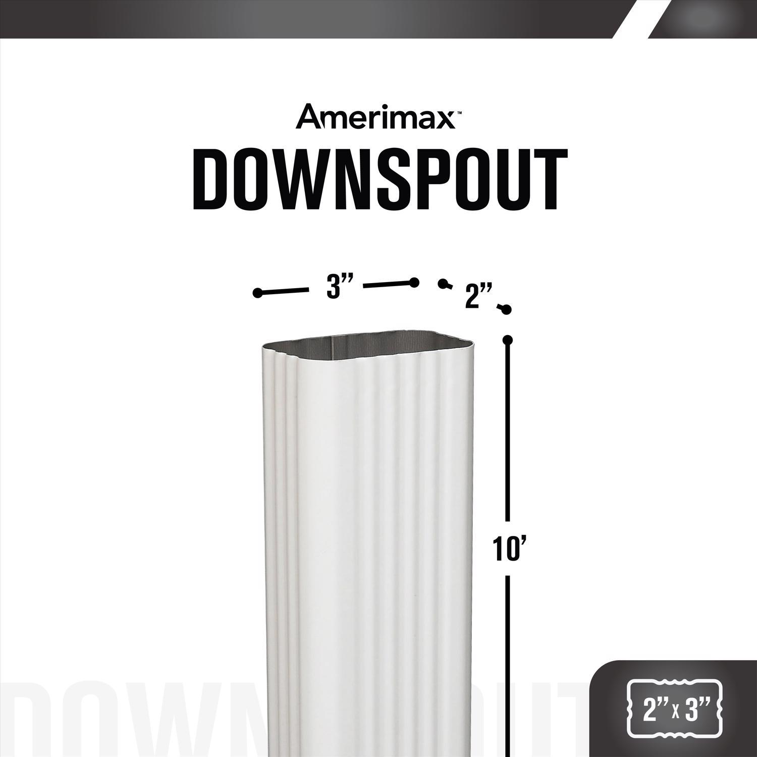Amerimax 2 in. H X 3 in. W X 120 in. L White Aluminum Rectangular Downspout