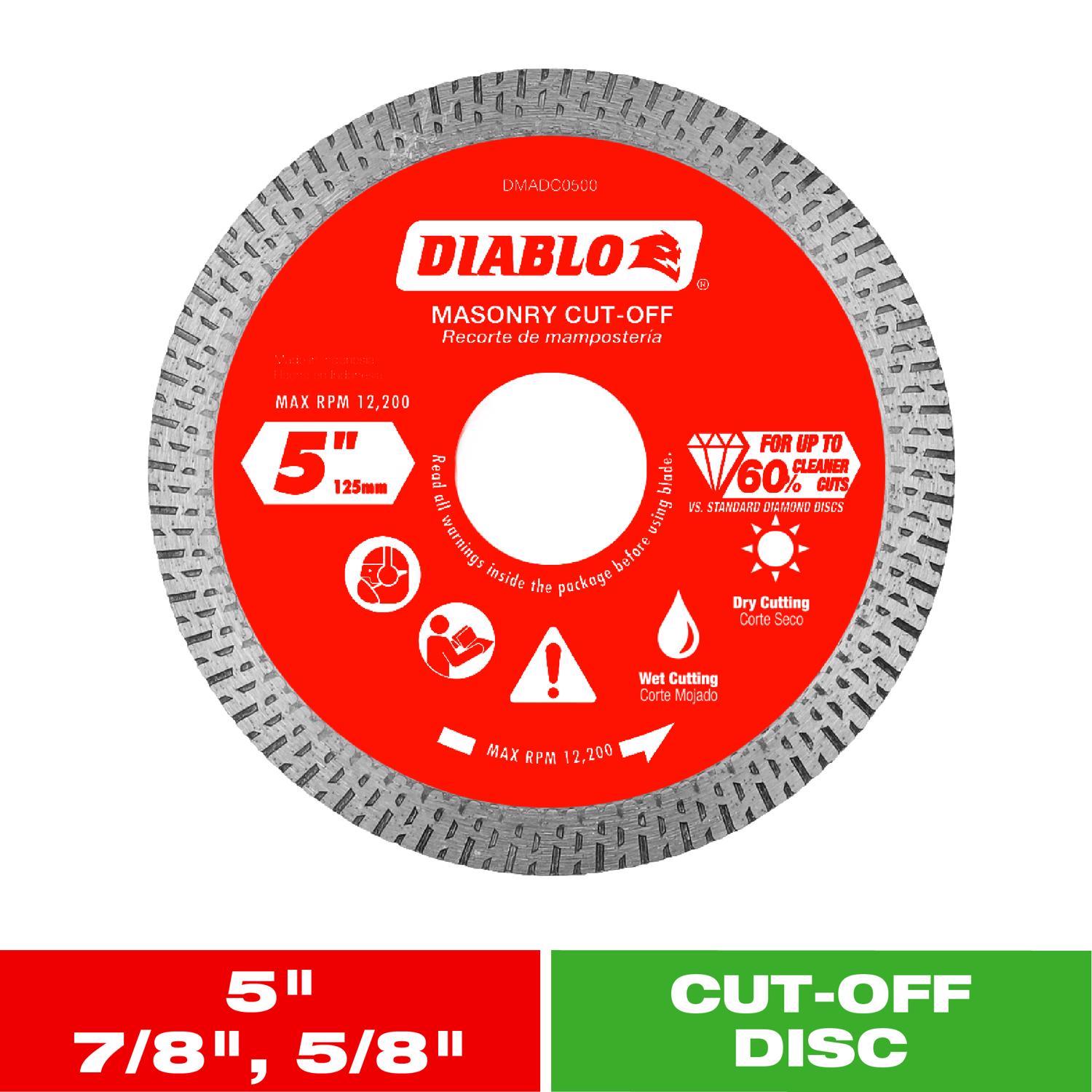 Diablo 5 in. D X 7/8 in. X.055 in. thick Diamond Masonry Cut-Off Disc 1 pk