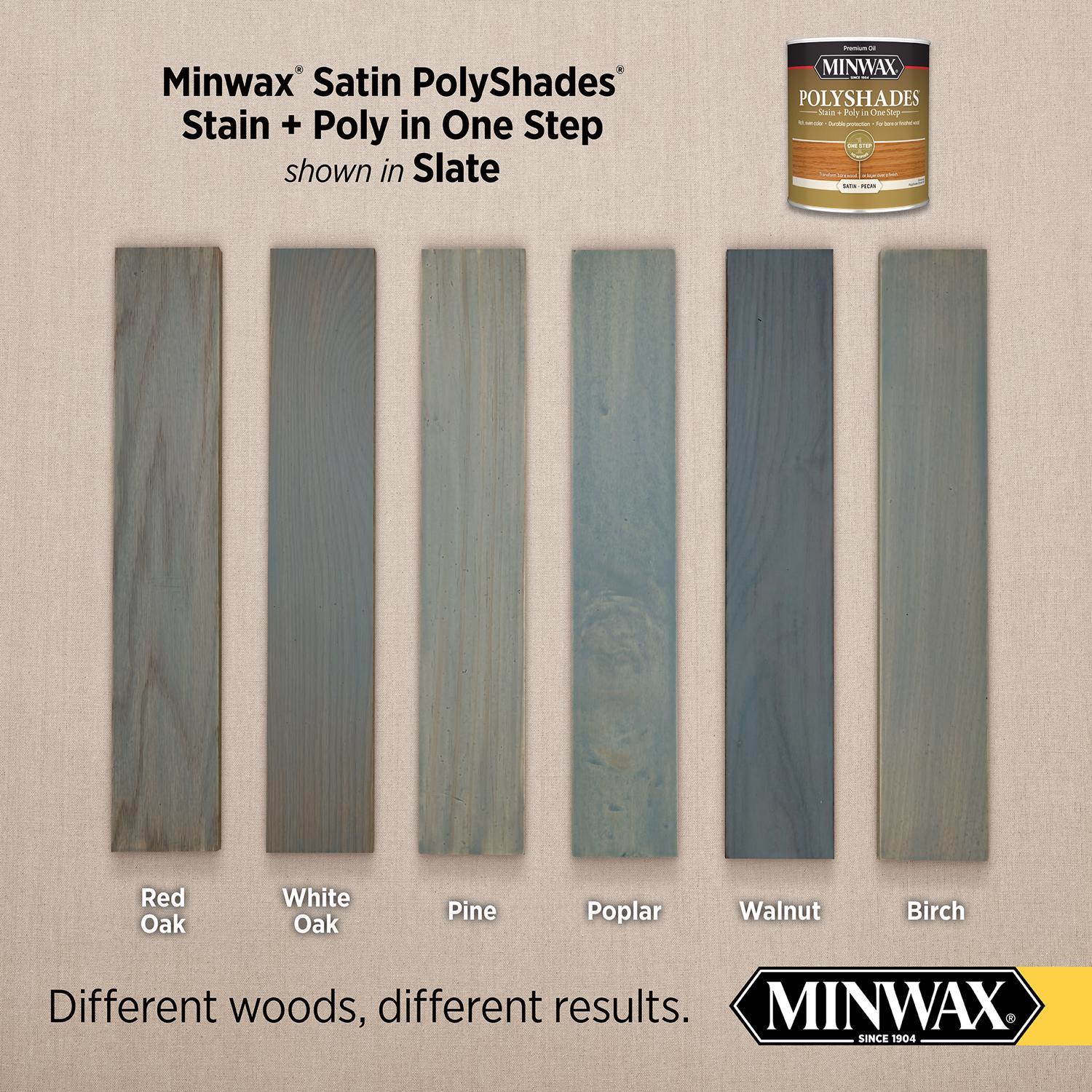 Minwax Polyshades Semi-Transparent Satin Slate Oil-Based Stain/Polyurethane Finish 1 qt