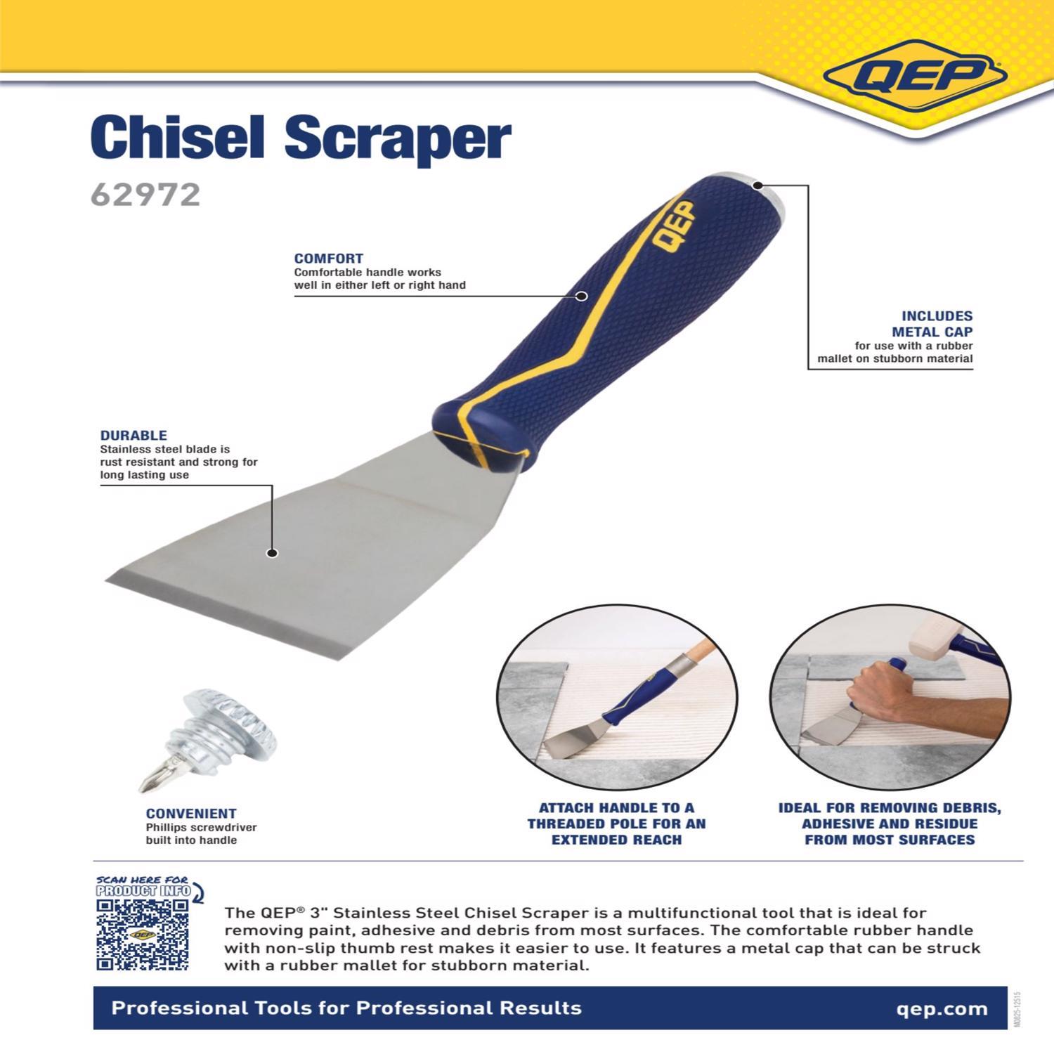 QEP 1.5 in. H X 2.95 in. W X 9.1 in. L Steel Chisel Scraper 1 pk