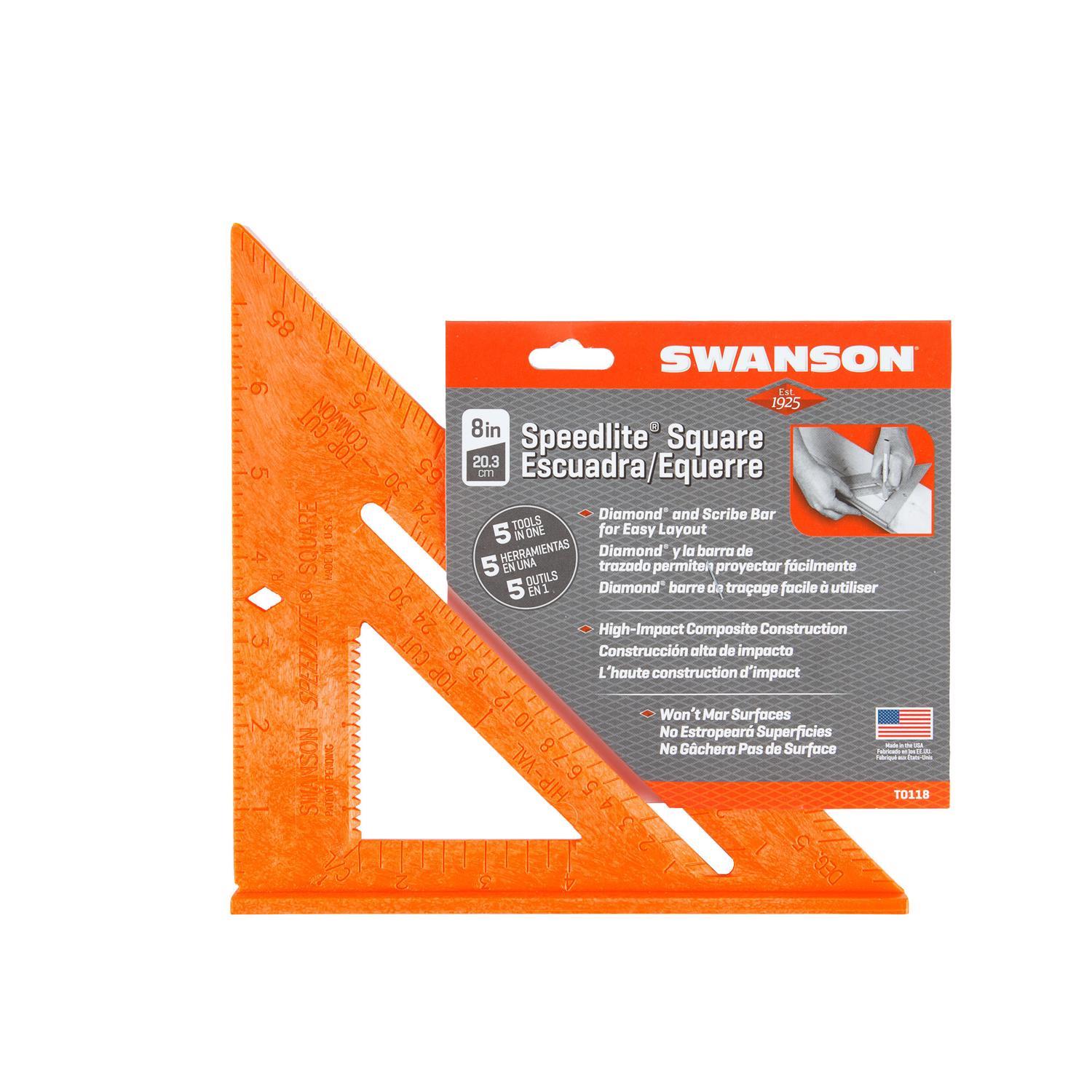 Swanson Speedlite 8.125 in. L X.875 in. H Plastic Speed Square