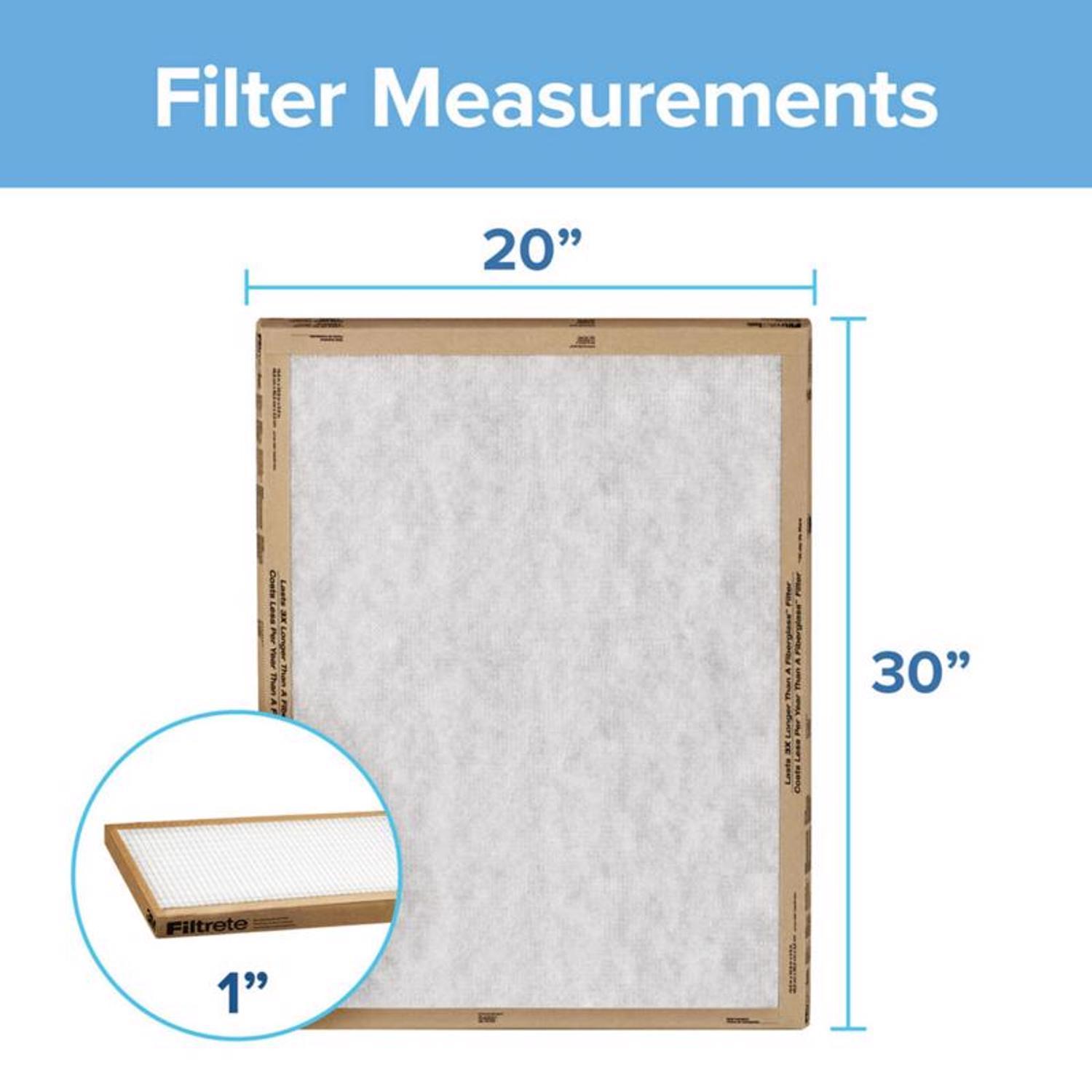 Filtrete 20 in. W X 30 in. H X 1 in. Synthetic 2 MERV Flat Panel Filter 2 pk