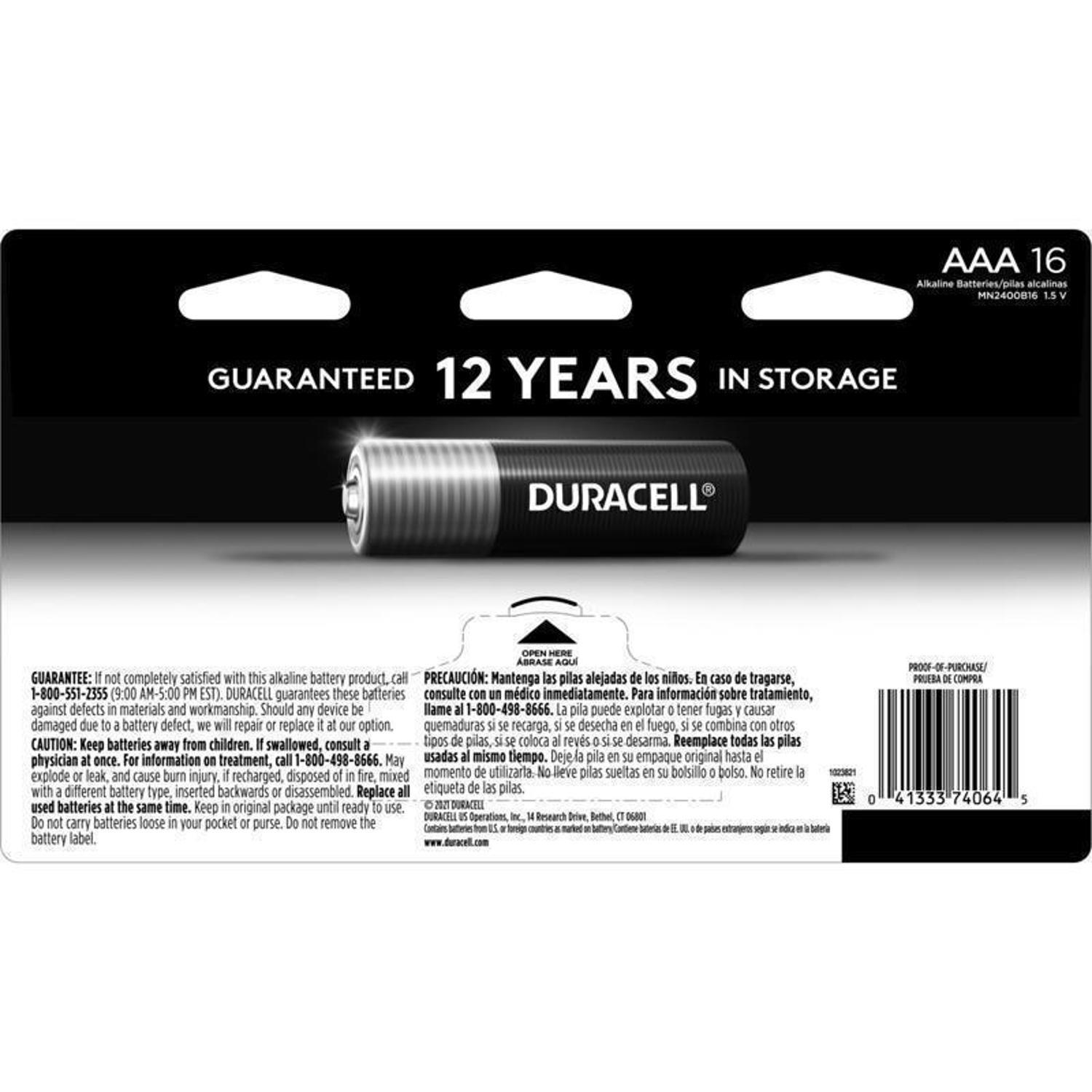 Duracell Coppertop AAA Alkaline Batteries 16 pk Carded