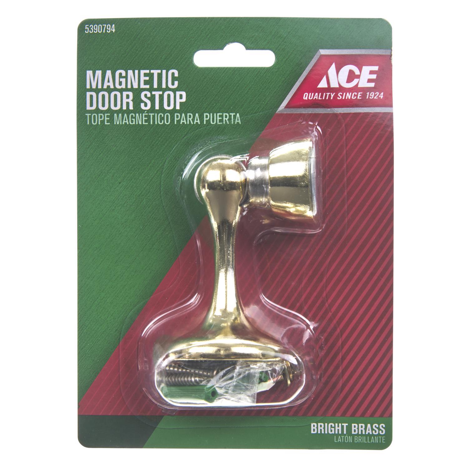 Ace Metal Bright Gold Magnetic Door Stop Mounts to door 0 in.