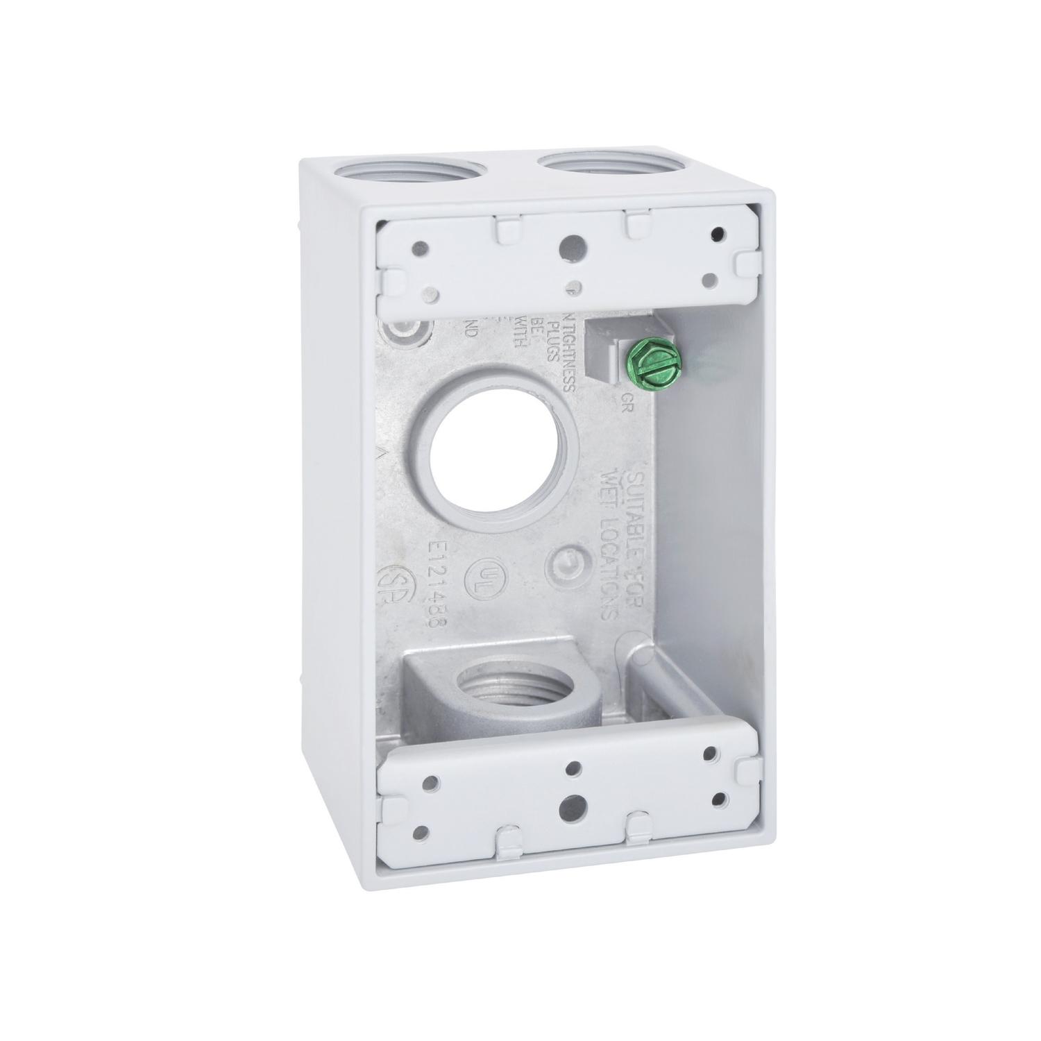 Sigma Engineered Solutions New Work 18.3 cu in Rectangle Metallic 1 gang Weatherproof Box White