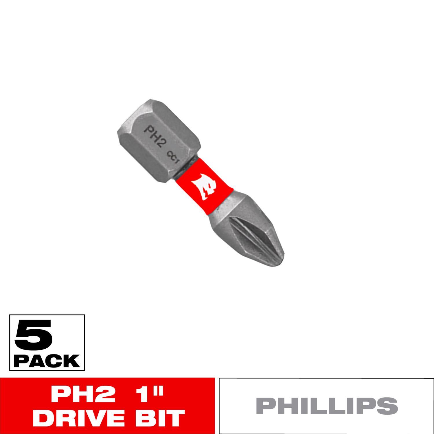 Diablo Phillips #2 X 1 in. L Driver Bit Black Oxide 5 pk