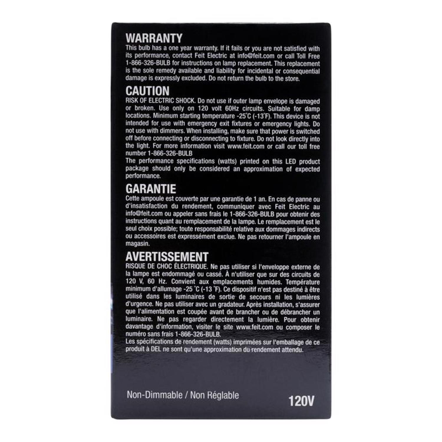 Feit A19 E26 (Medium) LED Bulb Black Light 7 Watt Equivalence 1 pk