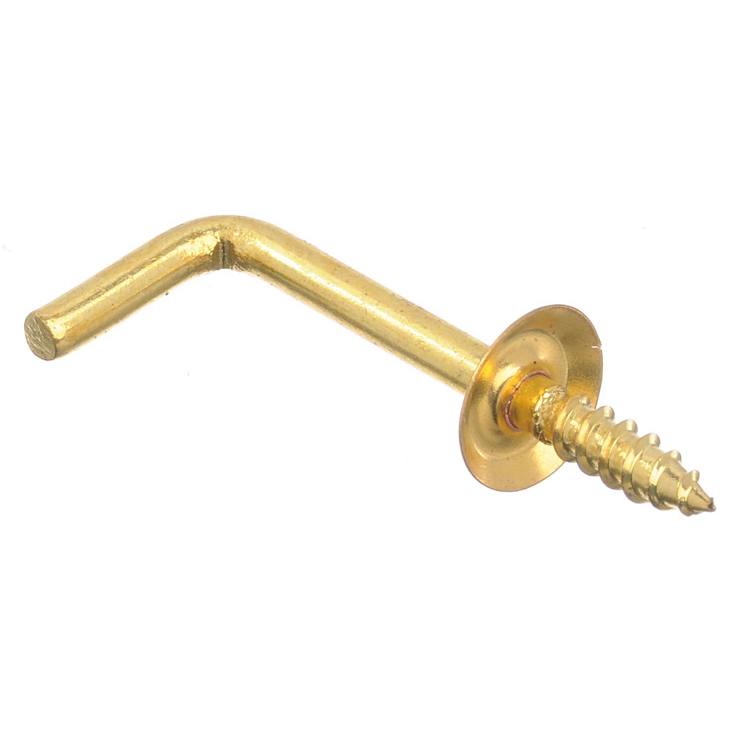Ace Small Polished Brass Green Brass 1.5 in. L Shoulder Hook 8 lb 4 pk