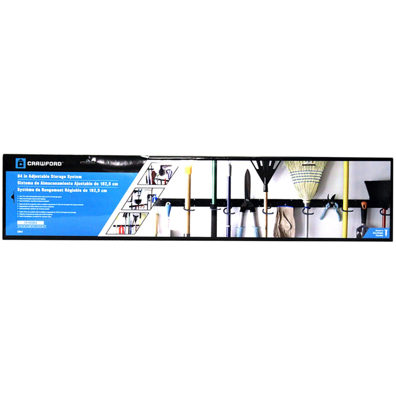 Crawford 64 in. L Black Plastic Smart Storage Rack Rack 50 lb. cap. 1 pk