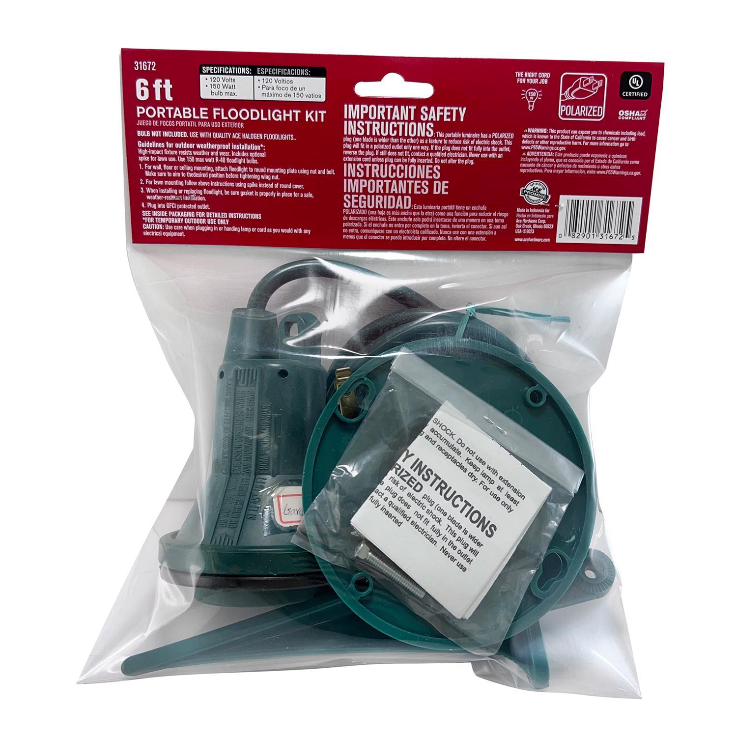 Ace Plug In 150 W Spot Light Kit 1 pk