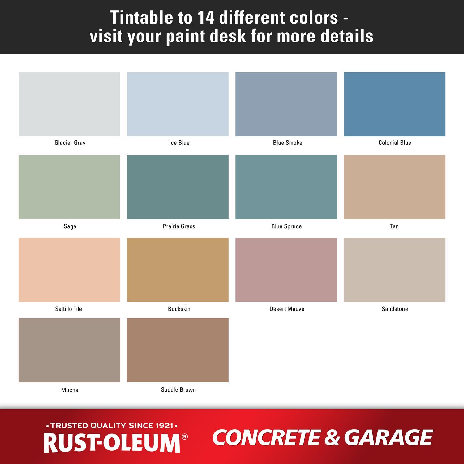 Rust-Oleum Satin Tint Base Water-Based Acrylic Concrete & Garage Floor Paint 1 gal