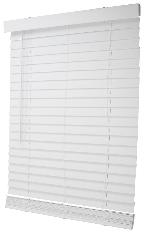 Simple Spaces FWMB-10 Blind, 64 in L, 29 in W, Faux Wood, White