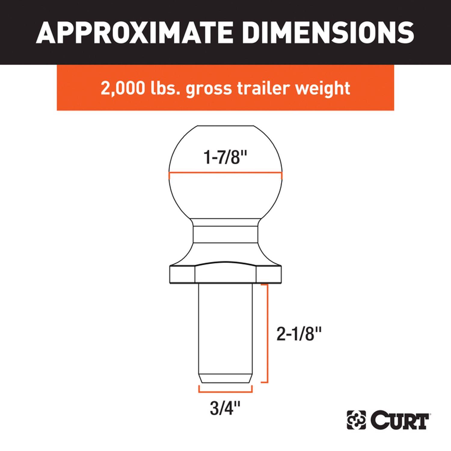 CURT 2000 lb. cap. 1.7/8 in. Hitch Ball