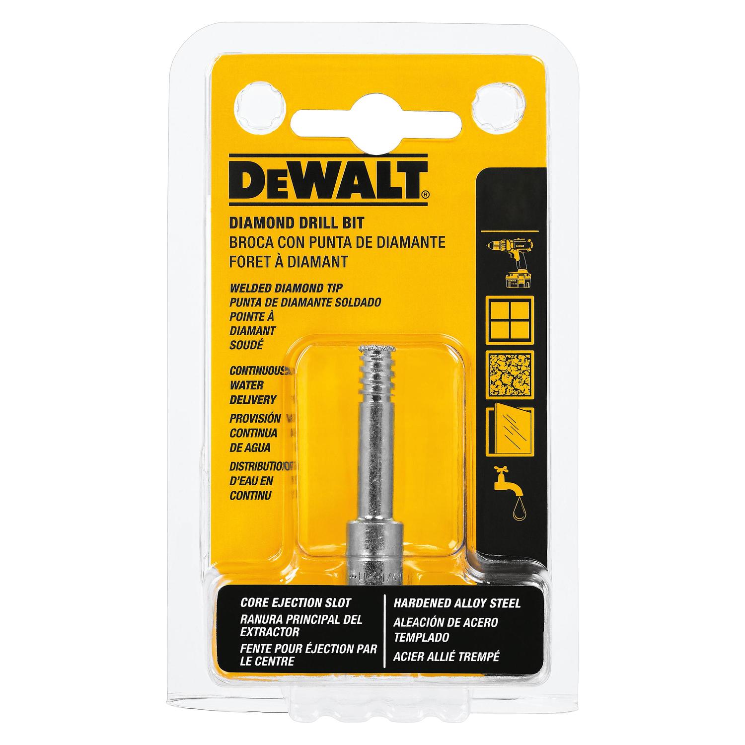DEWALT 3/16 in. X 2-1/4 in. L Diamond Tipped Tile Drill Bit Straight Shank 1 pc